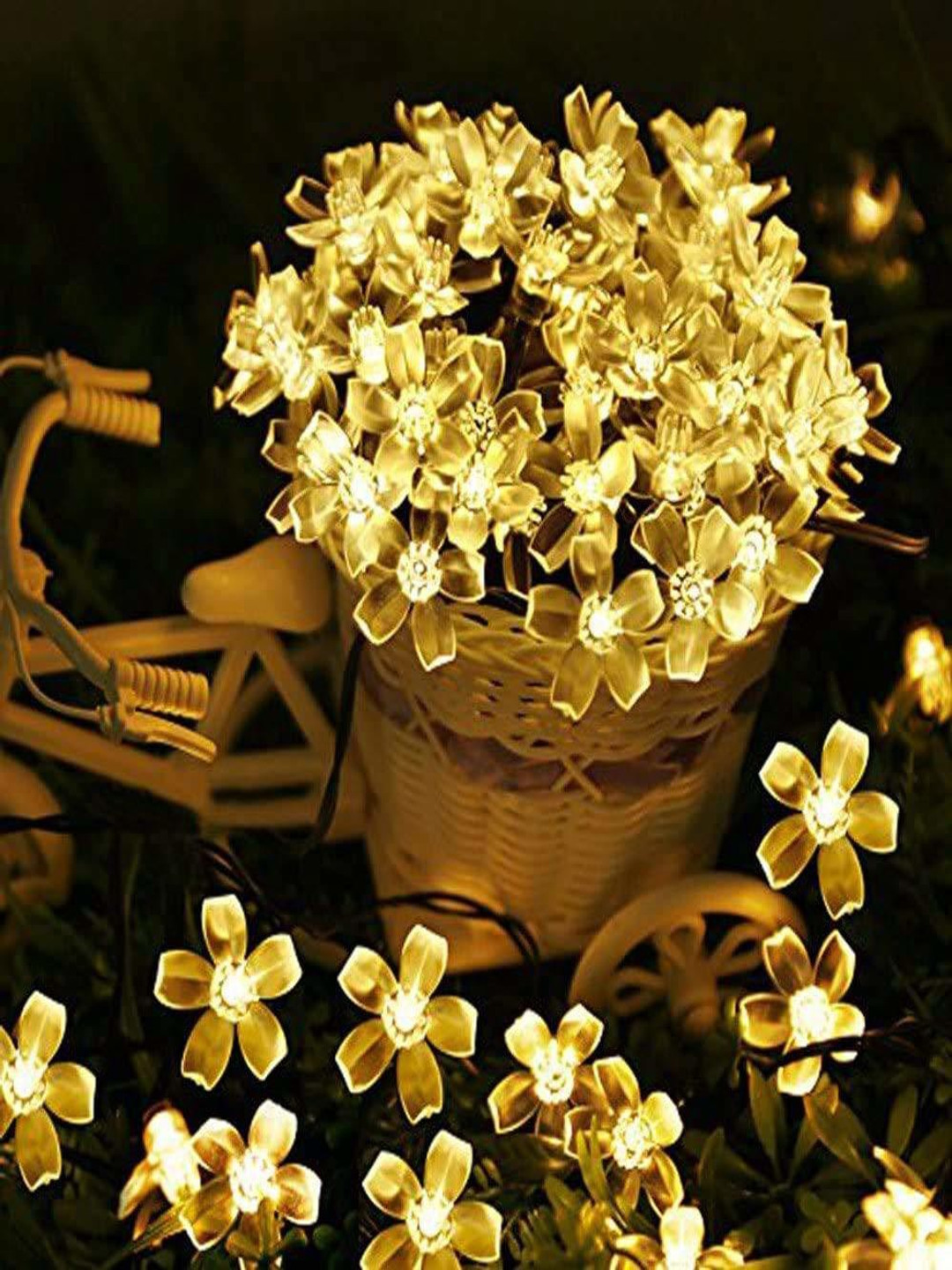 SPARK WORLD 3.5m Warm Yellow Flower String Lights