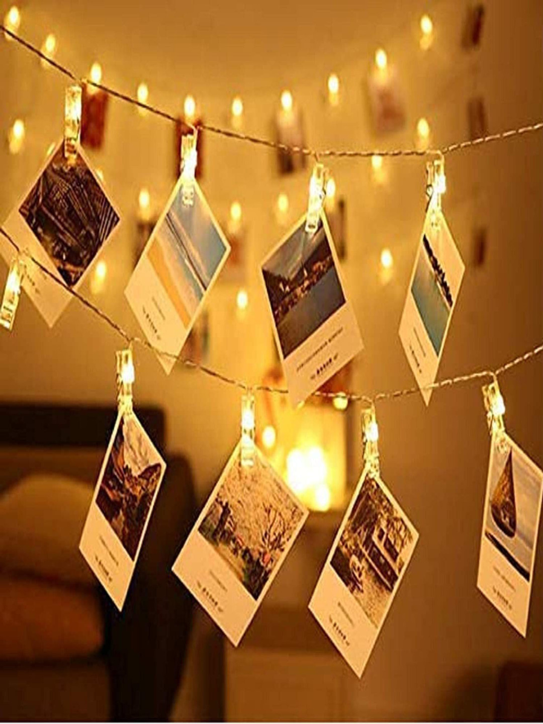 SPARK WORLD Yellow LED Photo Clip String Lights