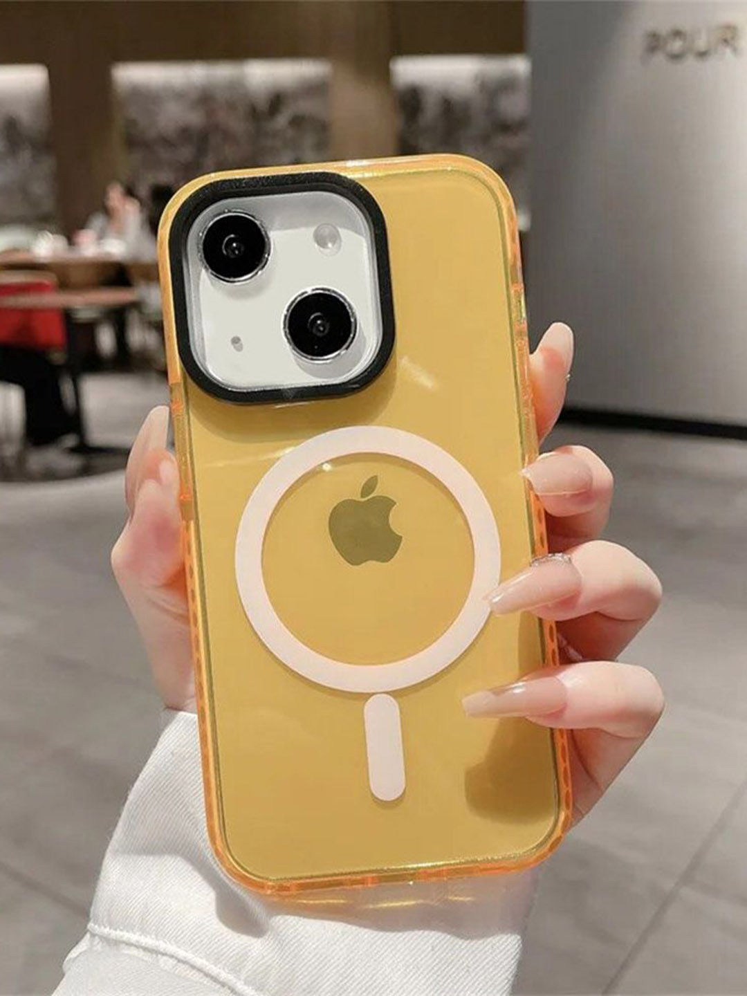 Luxury Kase LK087 Clear Fluorescent Magnetic Wireless Charging Bumper iPhone 13 Back Case