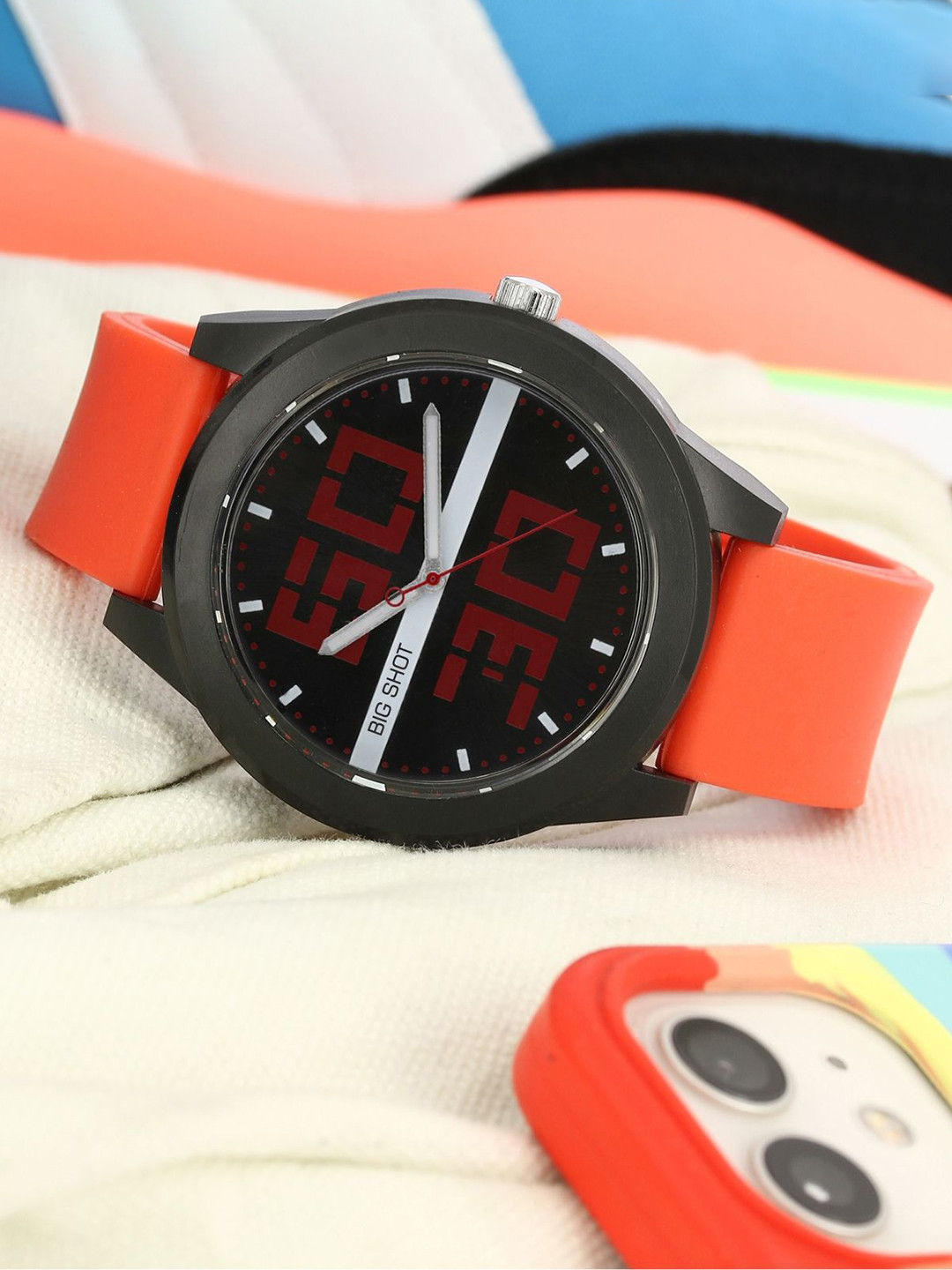 BIG SHOT Men Printed Dial Silicon Straps Analogue Watch BSM020F