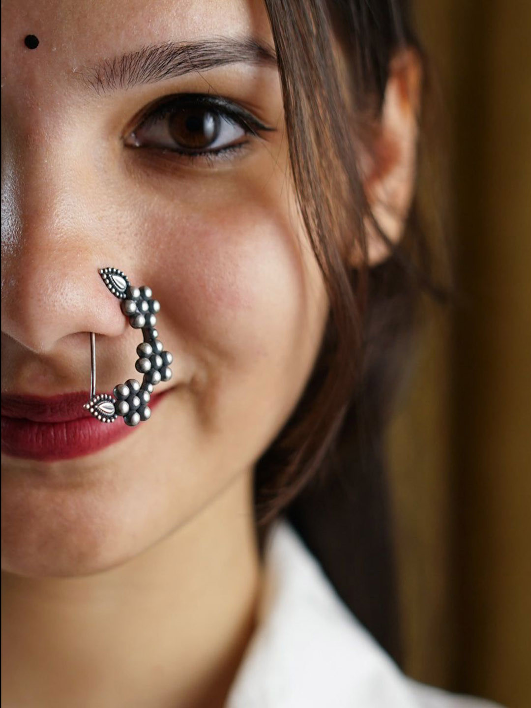 House of Aadyaa 925 Sterling Silver Itihaas Kudi Nath Nosepin