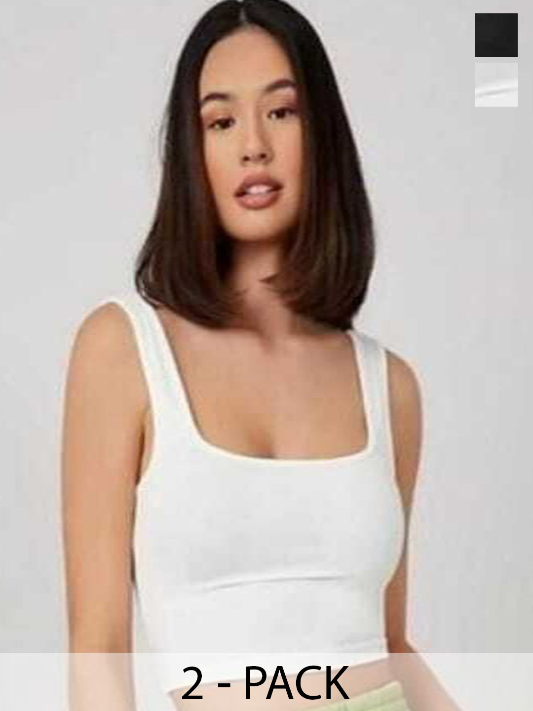 DEEPMAYRA COLLECTION Women Pack Of 2 Cotton Tank Crop Top