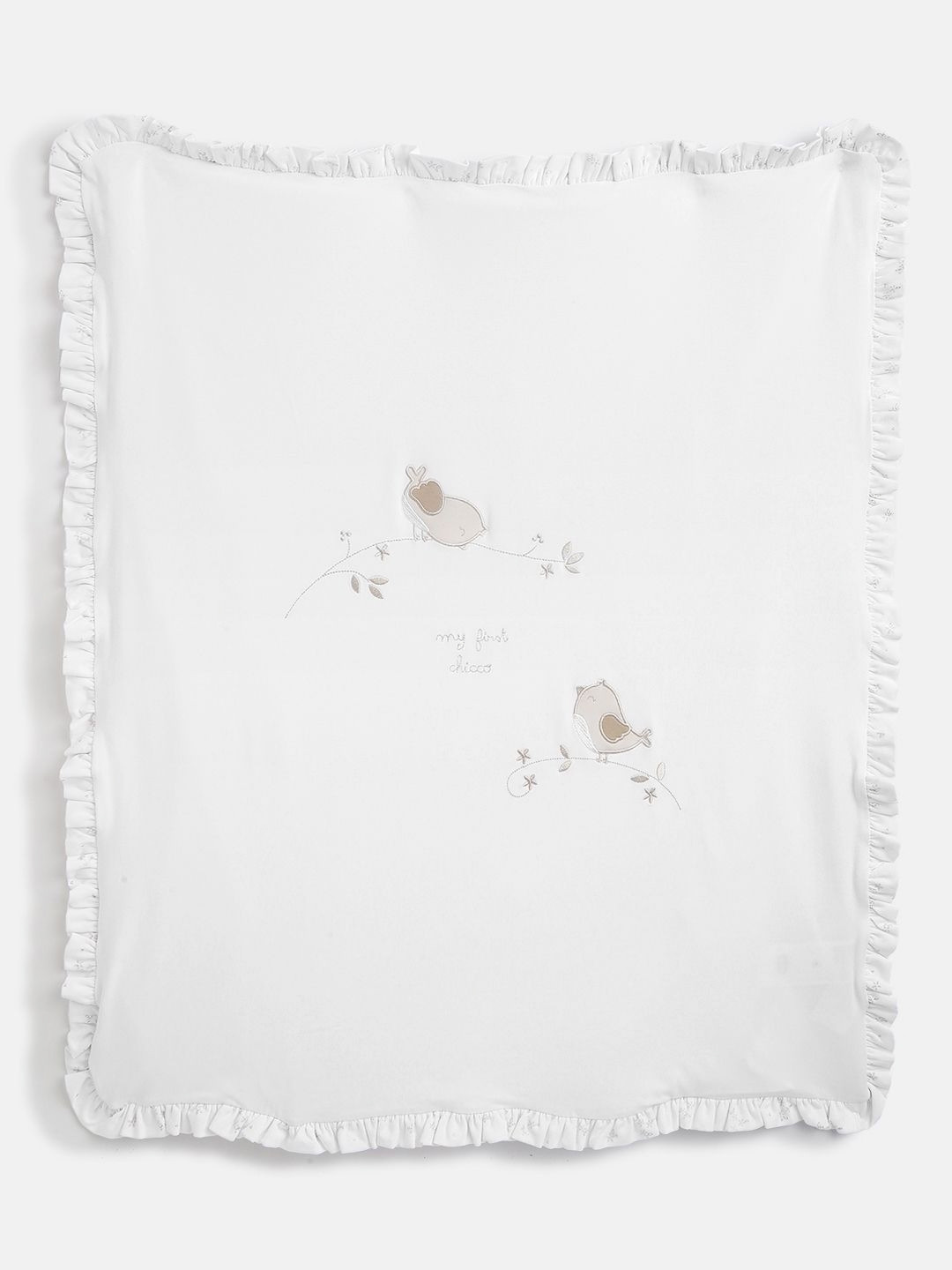 Chicco Kids White & Beige Cartoon Characters Cotton 600 GSM Mild Winter Single Bed Pram