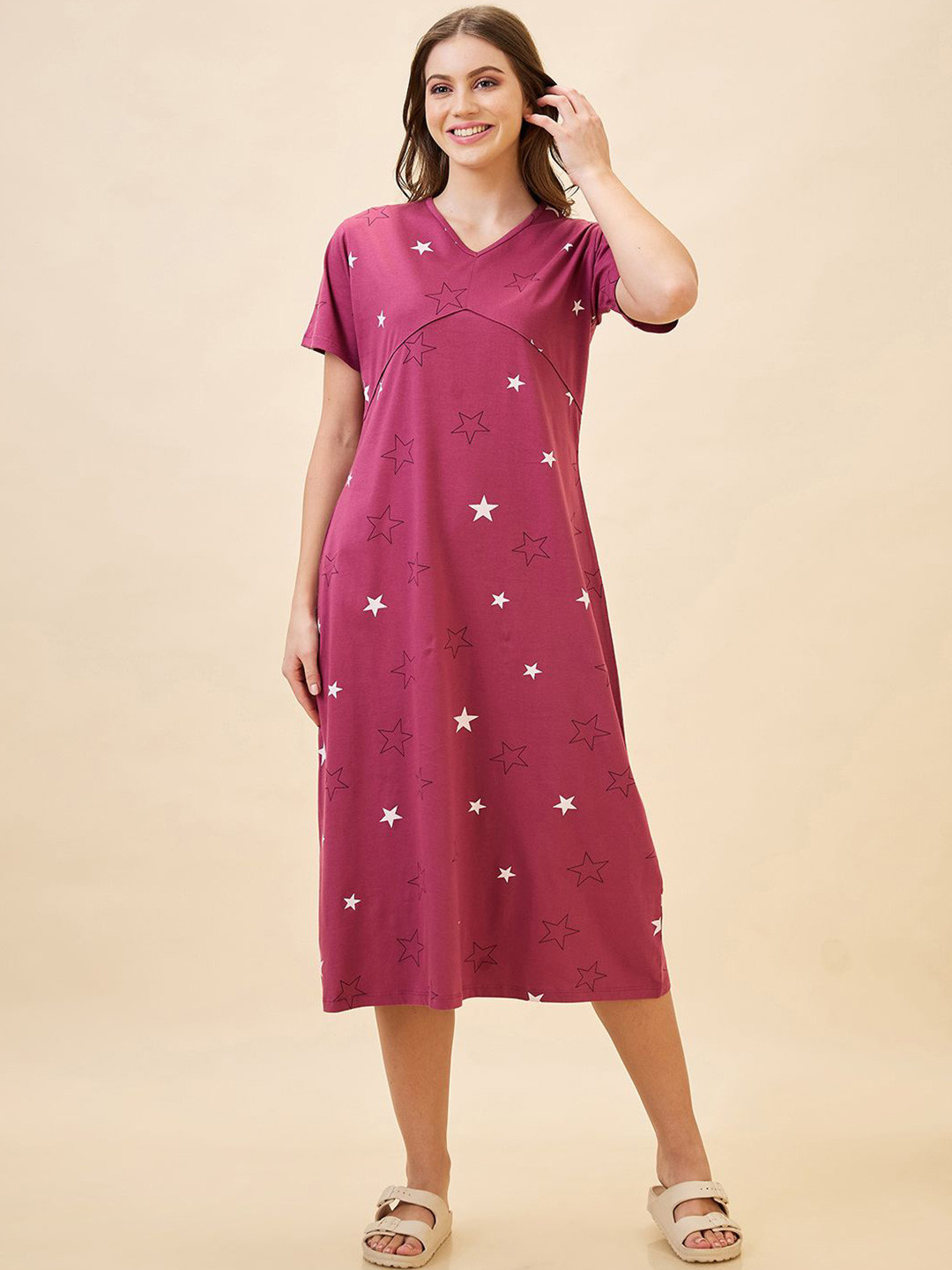 AV2 Women Printed Nightdress