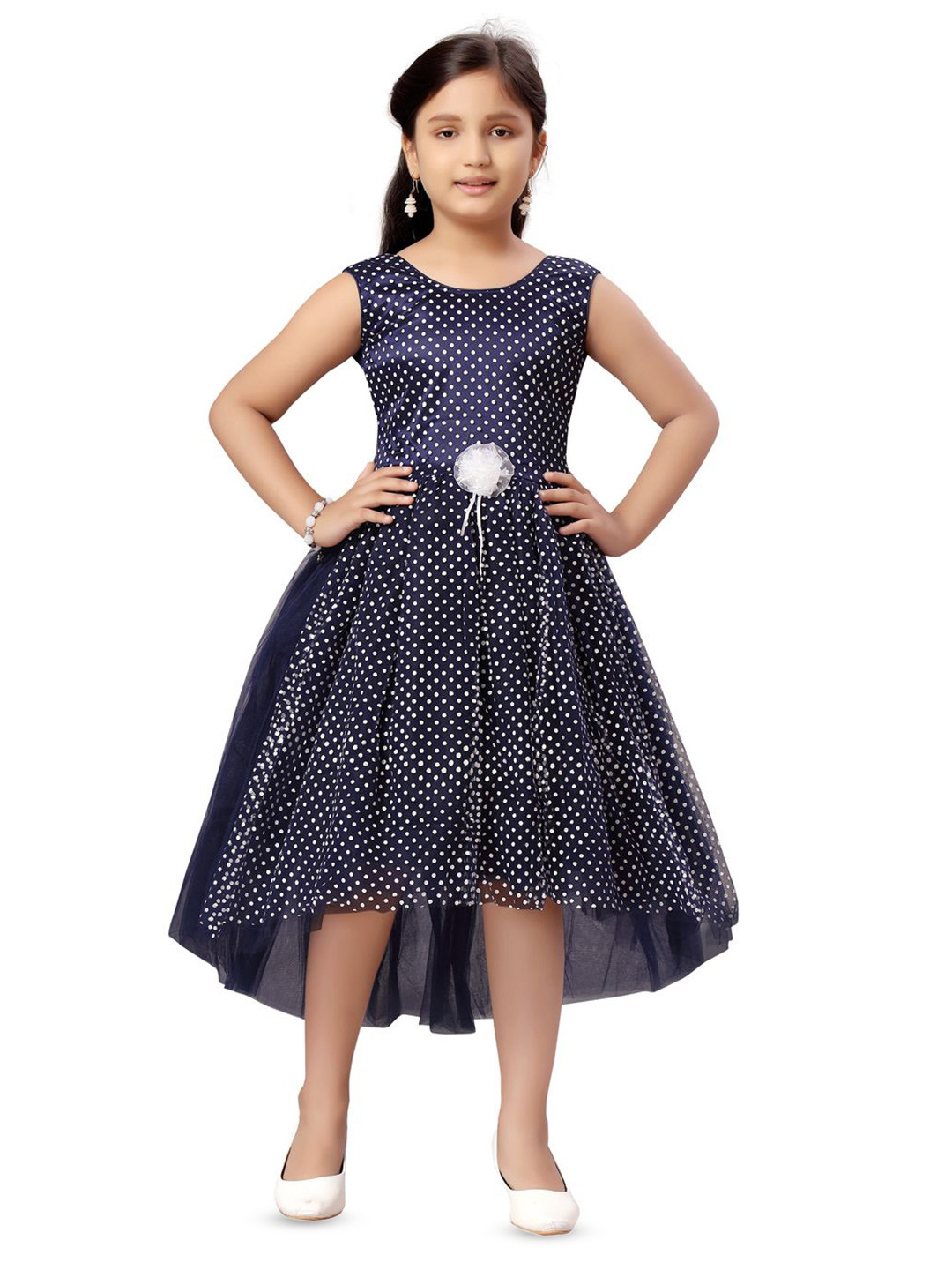 Sangria Girls Polka Dot Printed Dress