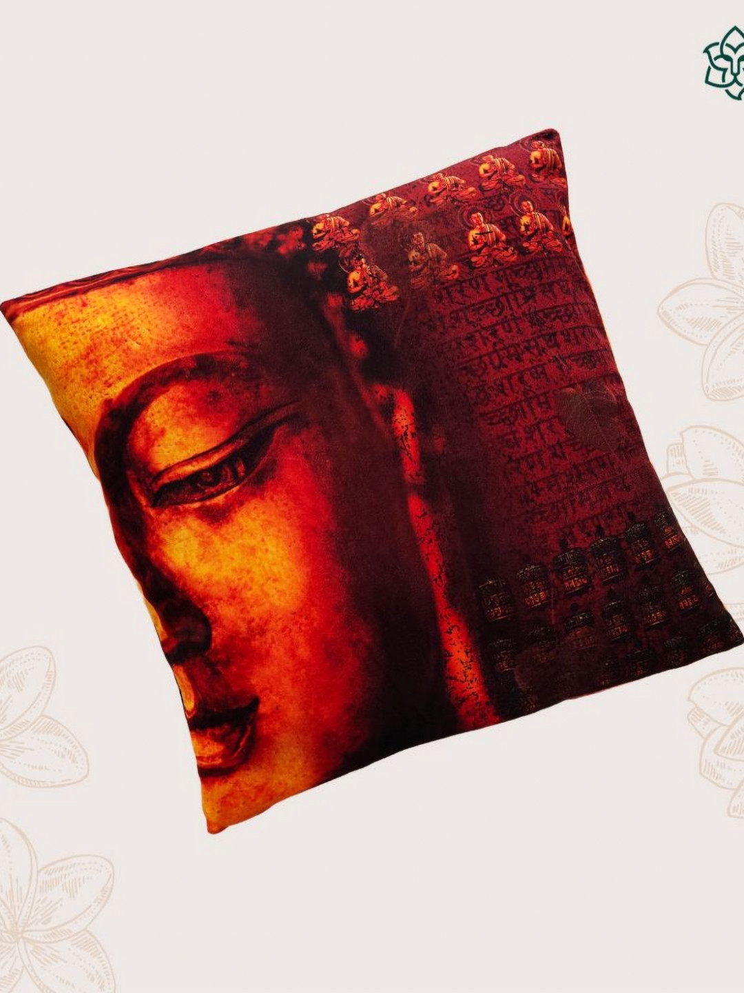 MAATIR DESIGNS Brown Conversational Velvet Durable Square Cushion Cover -16x16In