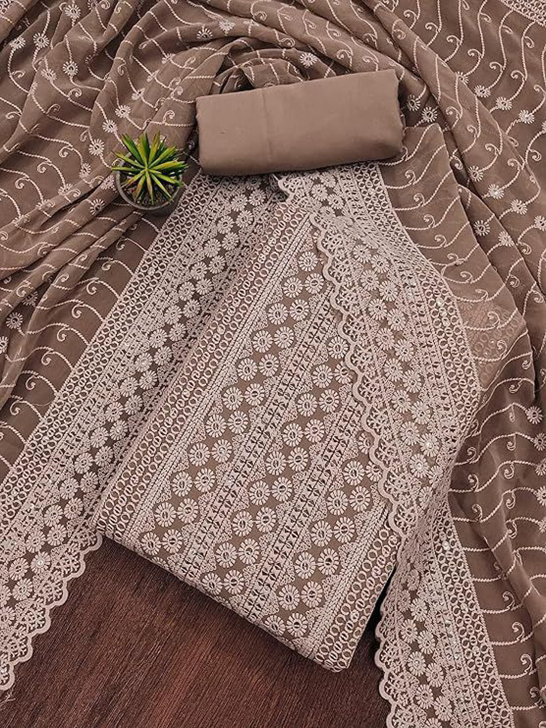 SWARNGANGA TEX Embroidered Unstitched Dress Material