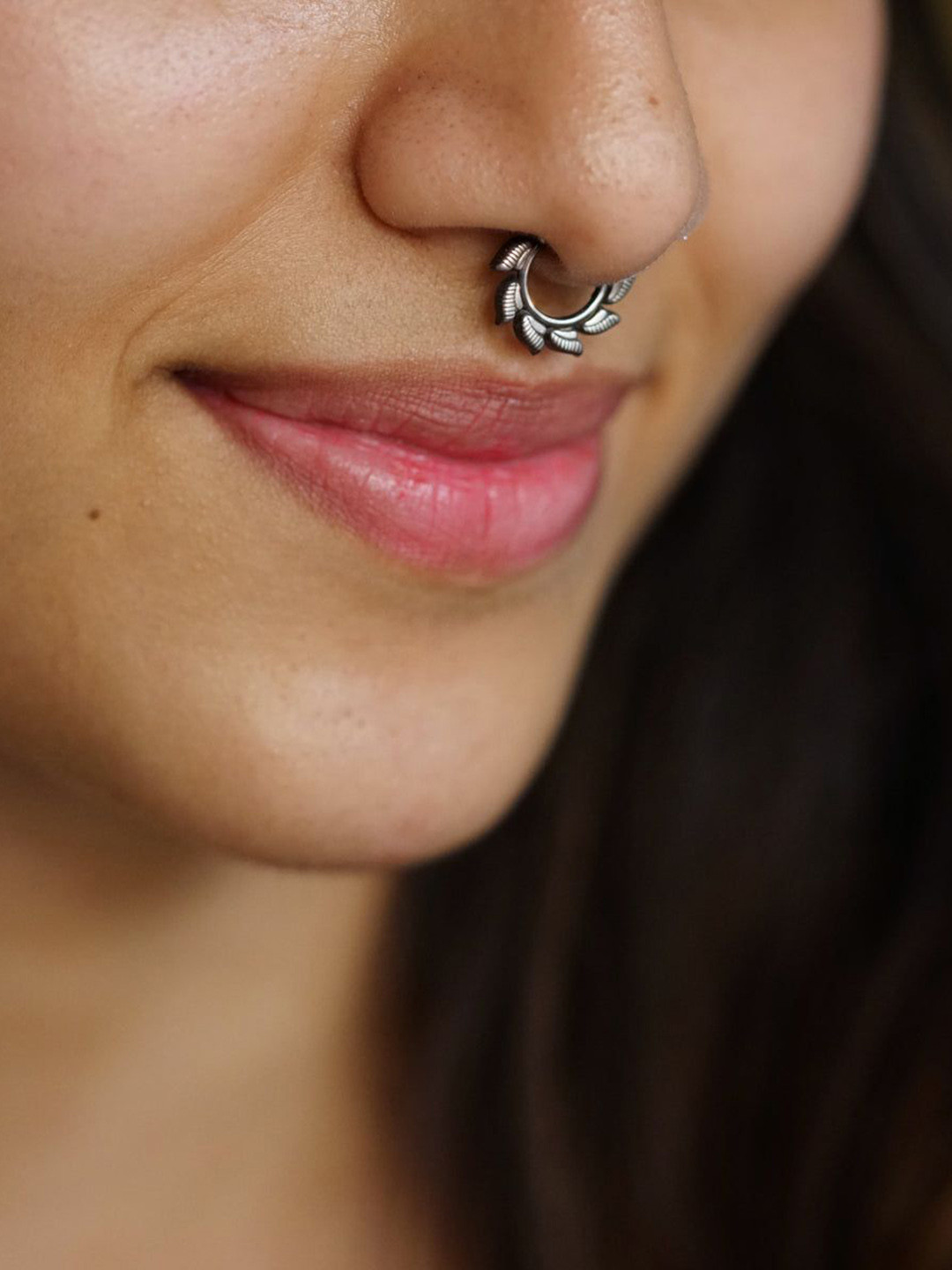 House of Aadyaa 925 Sterling Silver Fin Septum Nose Ring