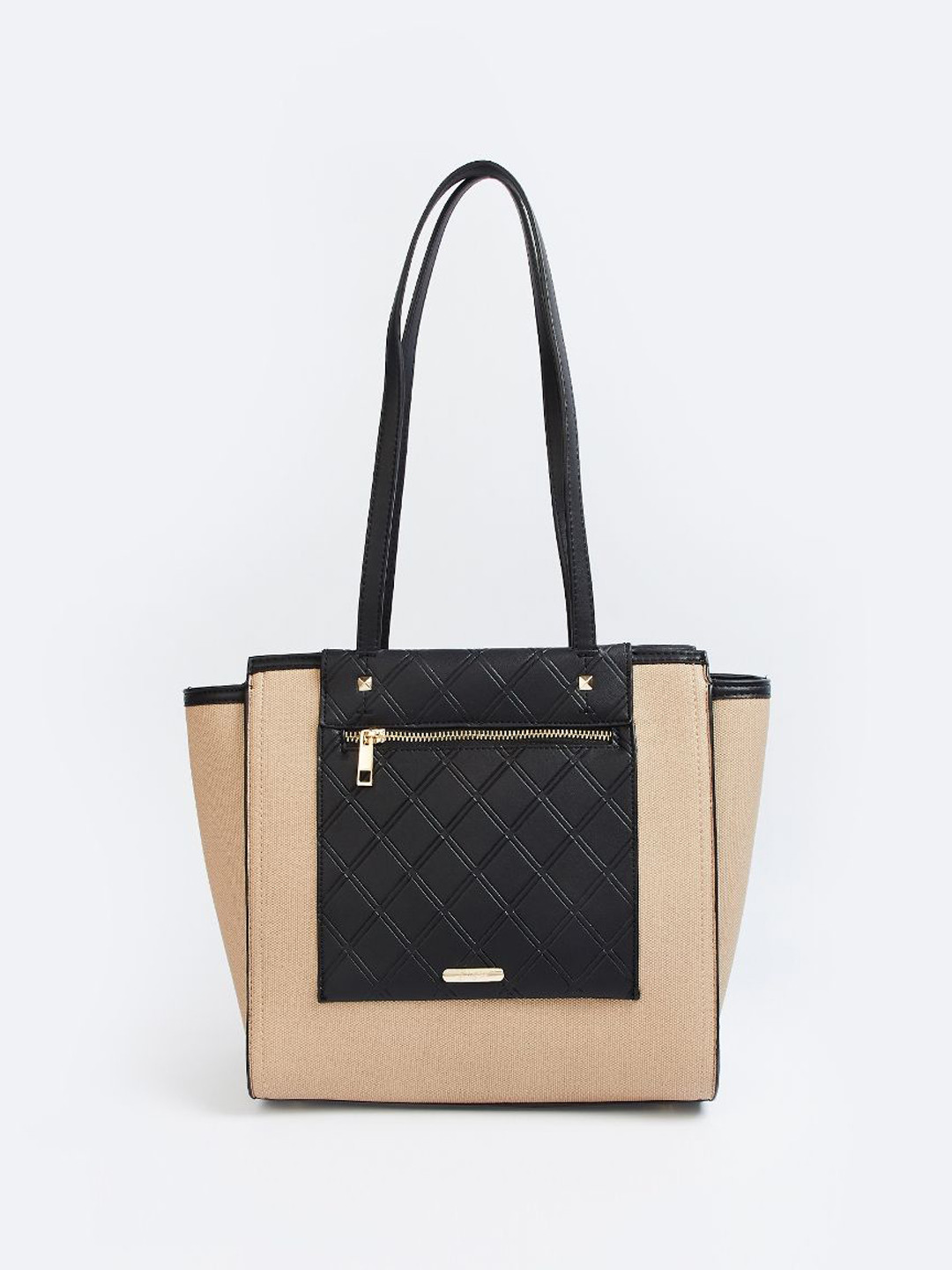 Ginger by Lifestyle PU Swagger Shoulder Bag with Quilted