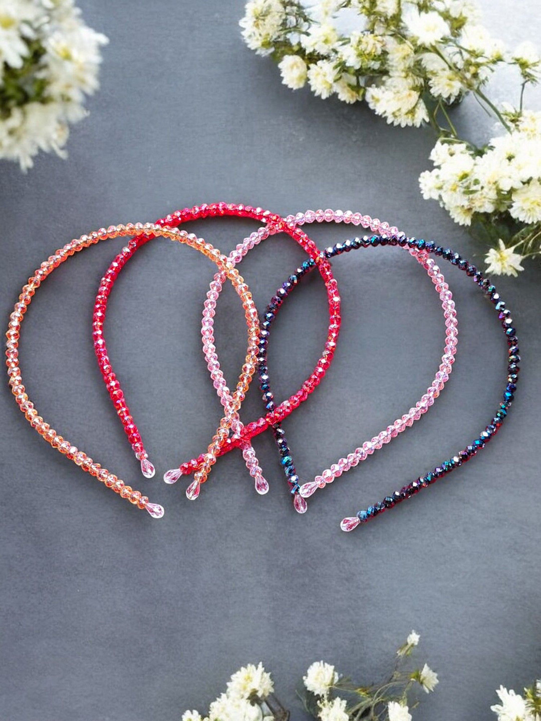 LYTIX Girls Set of 4 Rhinestone Hairband