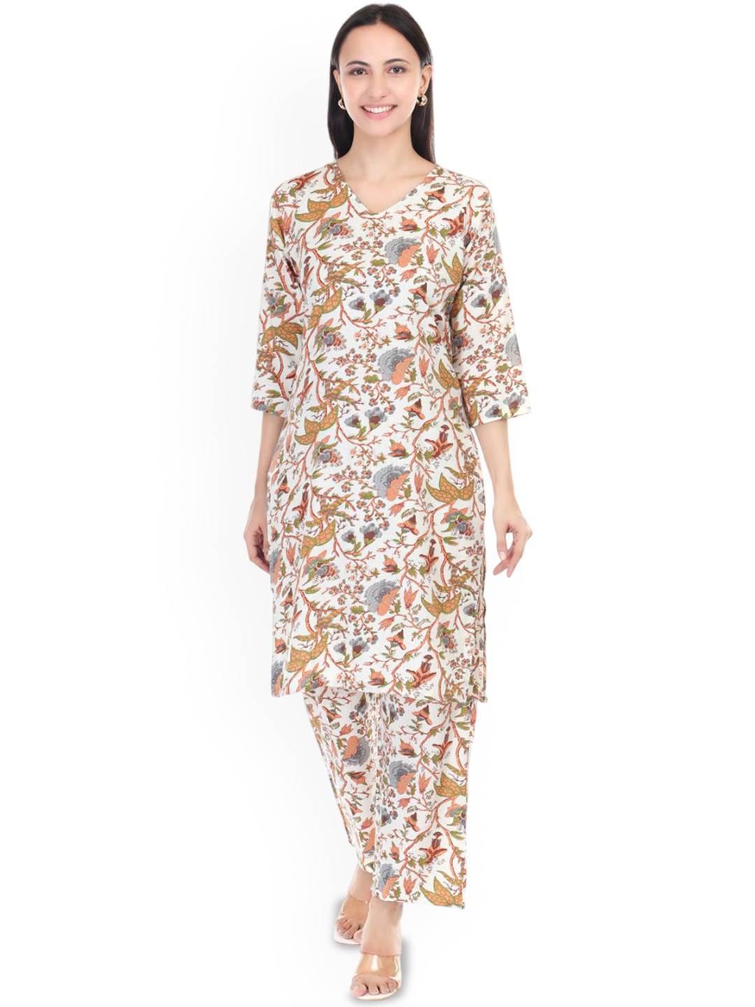 Pearl N Vera Floral Printed Kurta with Trouser