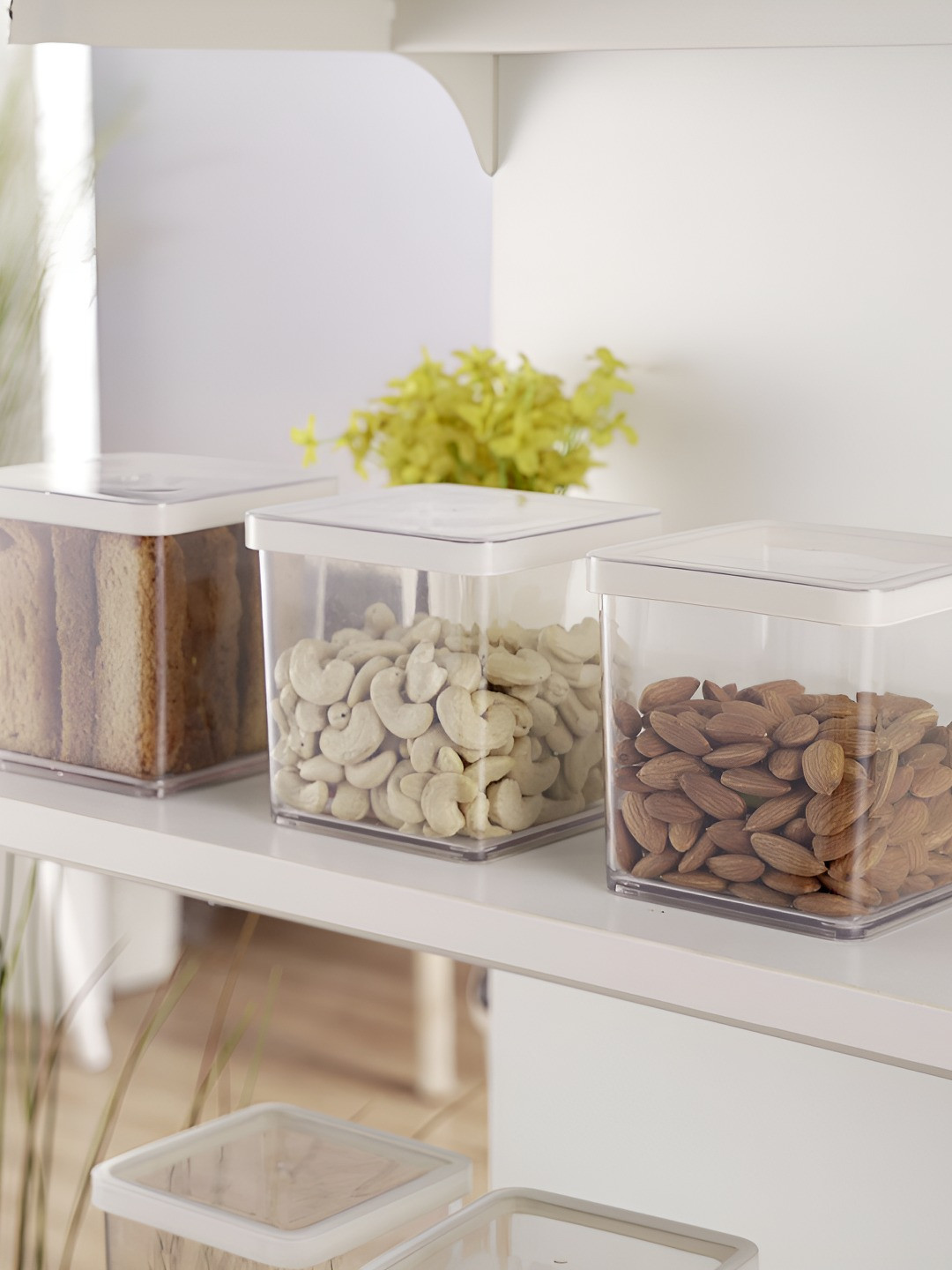 Nayasa Nicola Set Of 3 Clear Kitchen Storage Containers