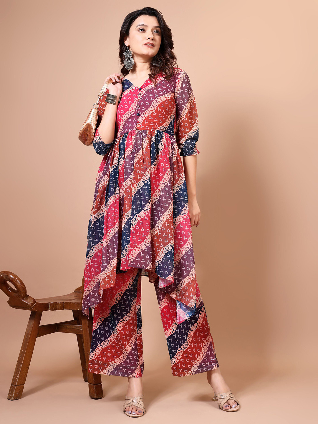 Sashay Boutique Women Bandhani Printed Regular Kurta with Palazzos