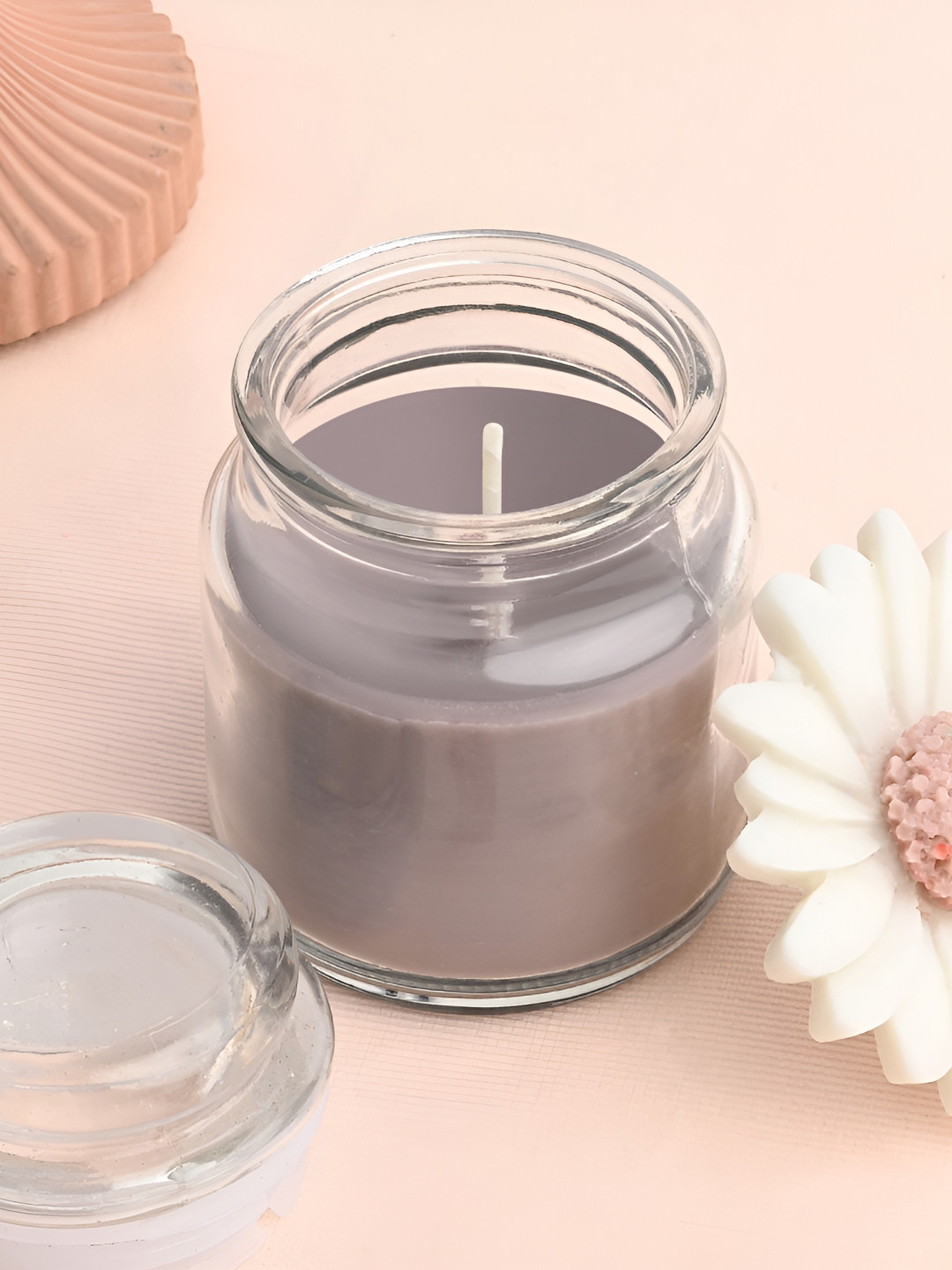 ANWYN Soy Wax Smokeless 1 Wick Mystic Sandalwood Solid Geometric Regular Jar Candles