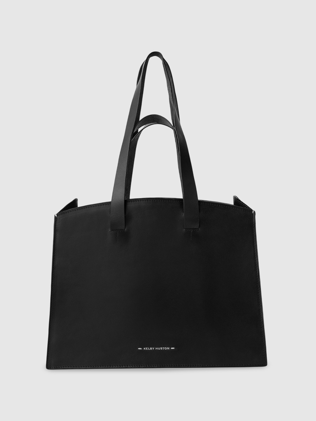 KELBY HUSTON Leather Structured Tote Bag with Bow Detail