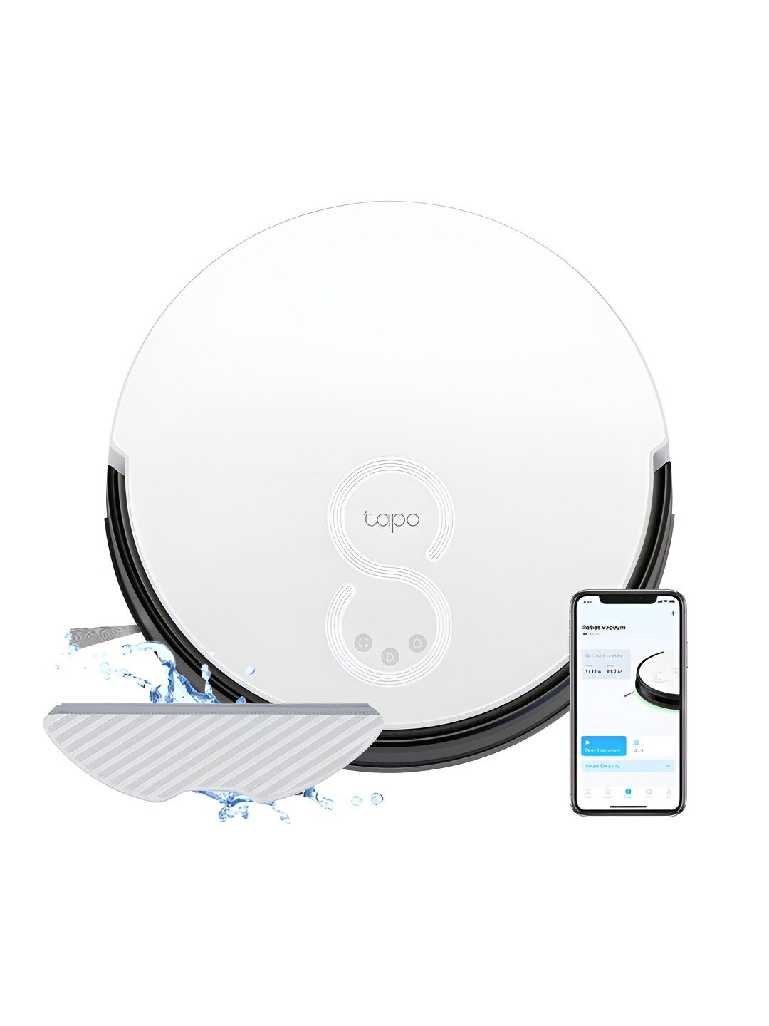 TP-Link Tapo White & Grey RV10 2-in-1 Robotic Cleaner & Mop
