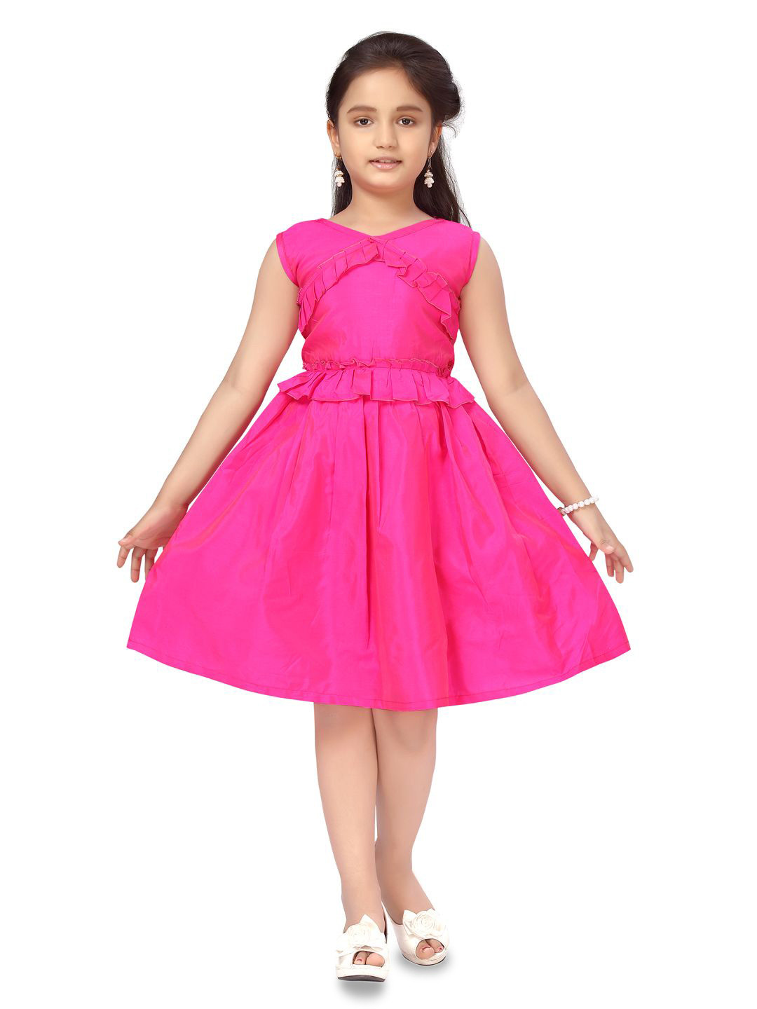 Sangria Girls Ruffled Fit and Flare Dresses