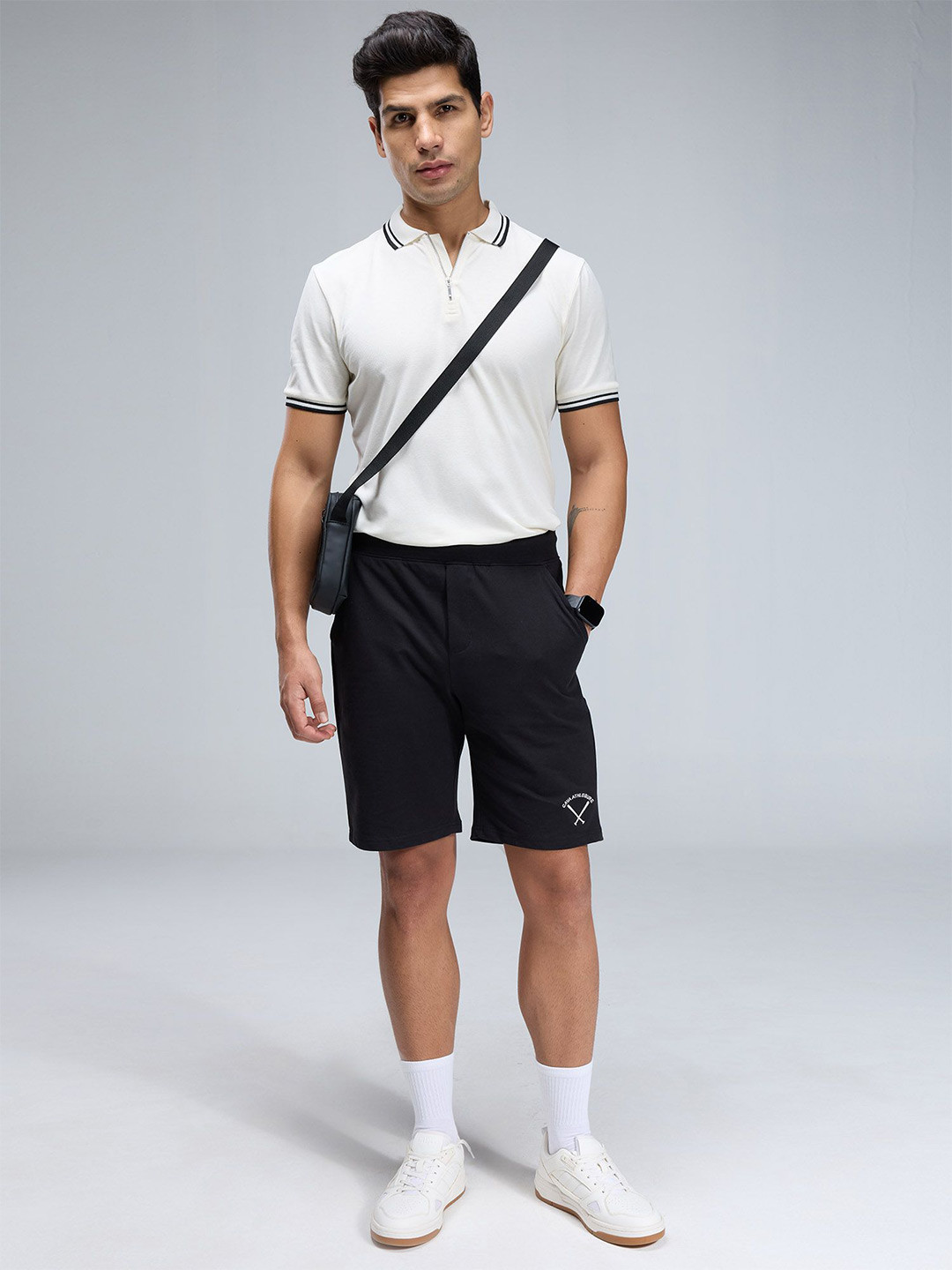 CAVA Men Black Bermuda Shorts