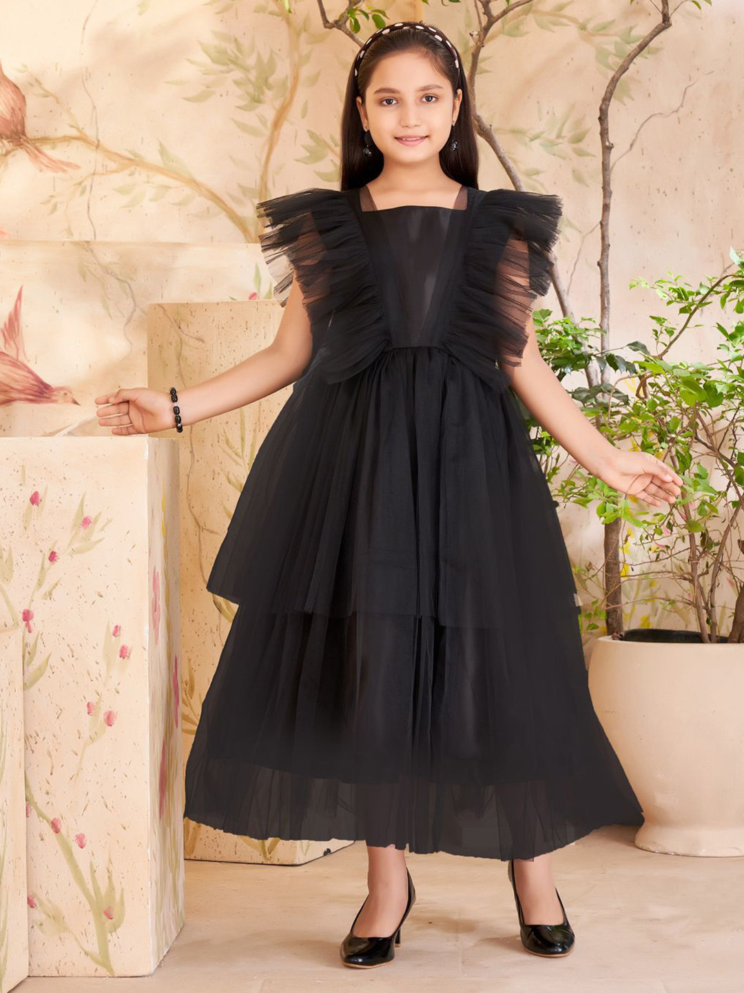 Sangria Girls Net Party Gown Maxi Dresses