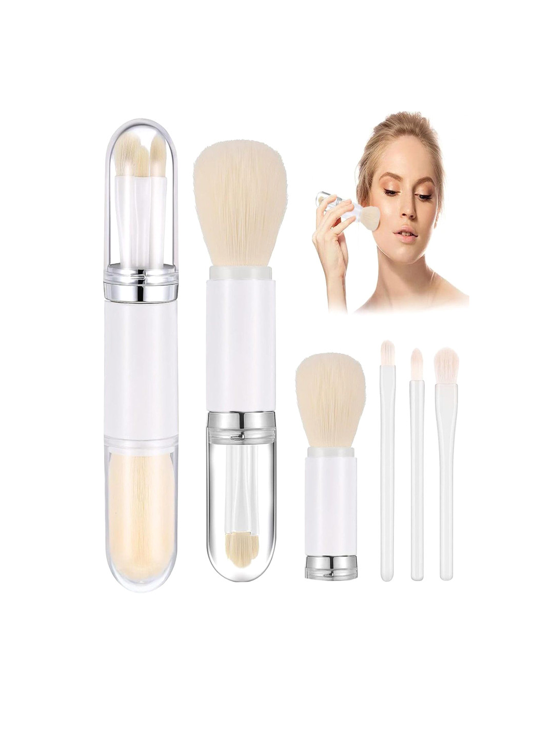 DALUCI Set of 5 4-in-1 Makeup - Foundation - Powder - Eyeshadow - Brushs