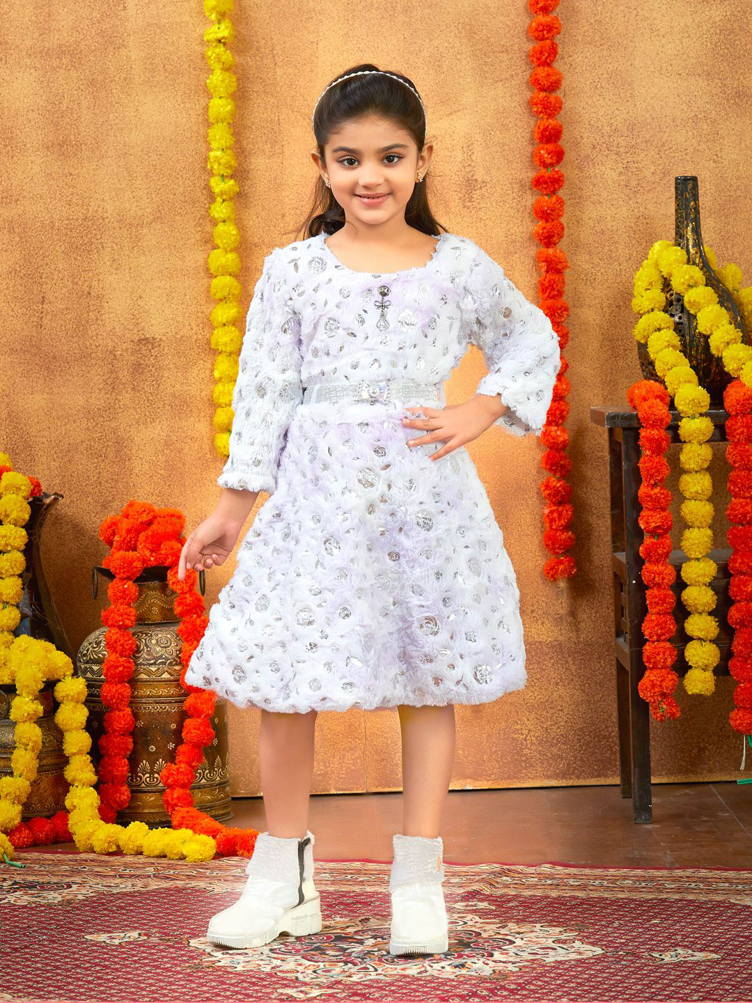 HERE&NOW Girls Woollen Sweater Dress