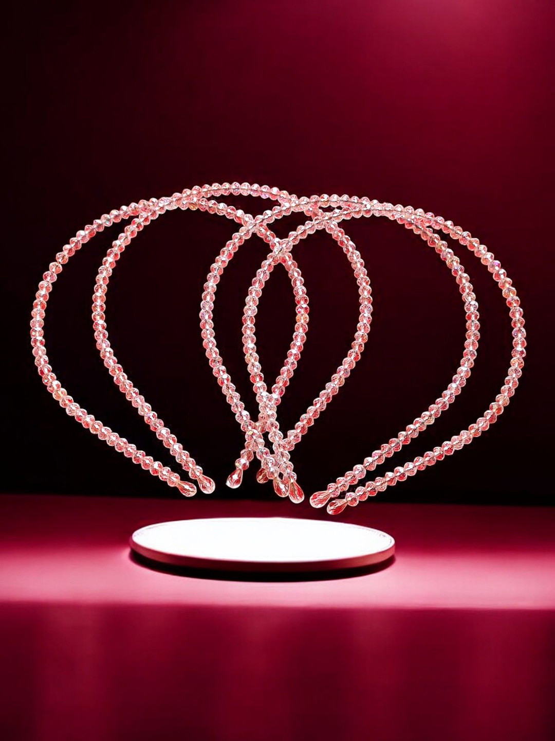 LYTIX Girls Set Of 4 Crystal Rhinestone Embellished Headbands