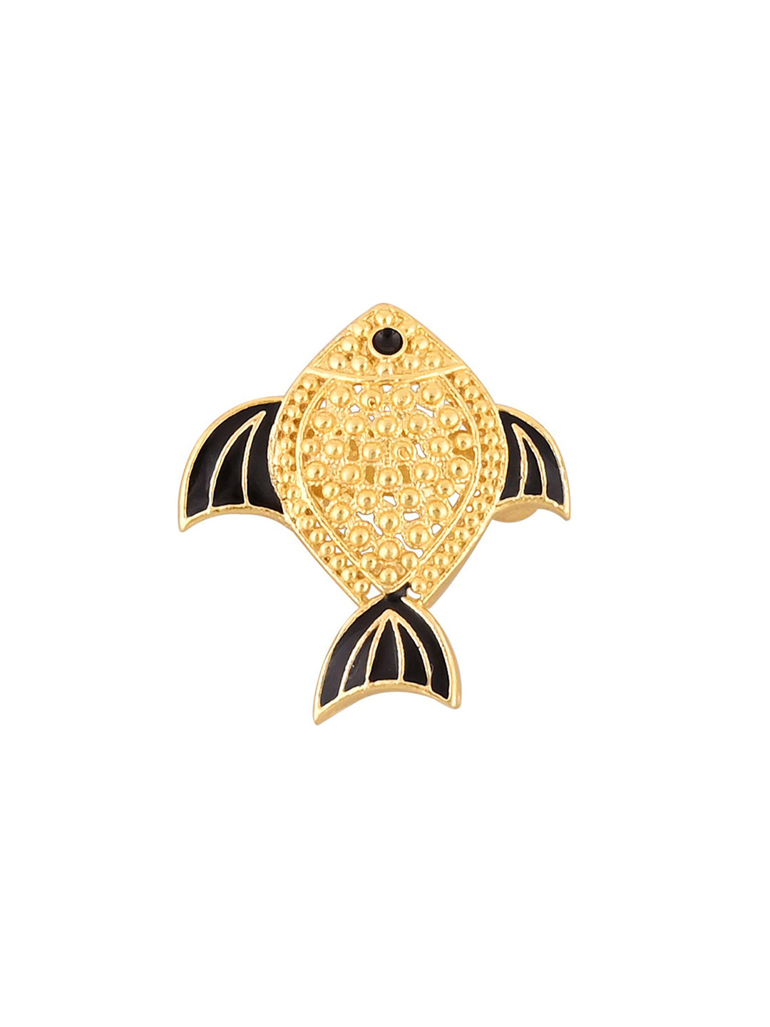 House of Pataudi Gold Plated Fish Brooch