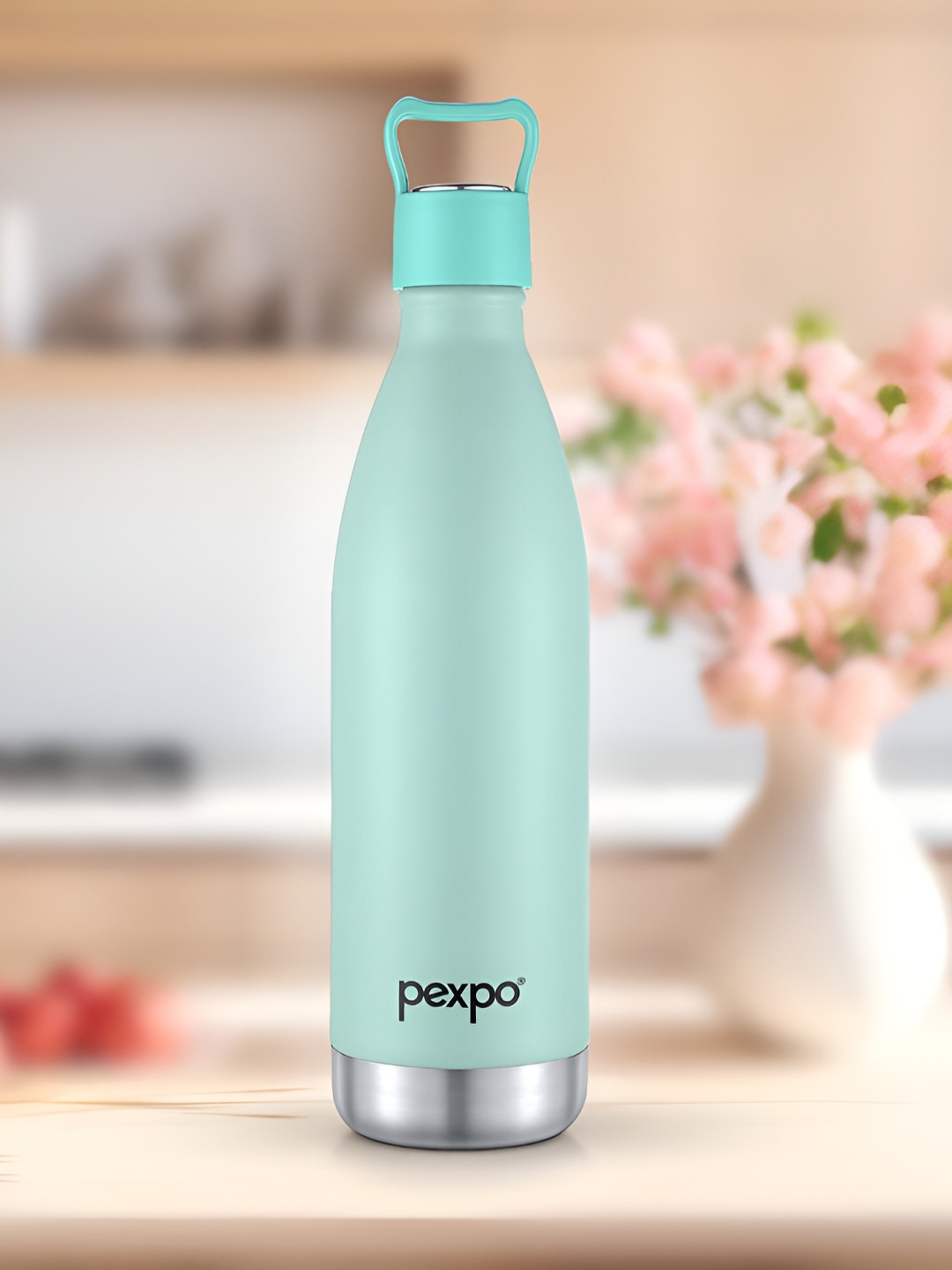 Pexpo Erica Sea Green Solid Stainless Steel Double Wall Vacuum Flask - 750ml