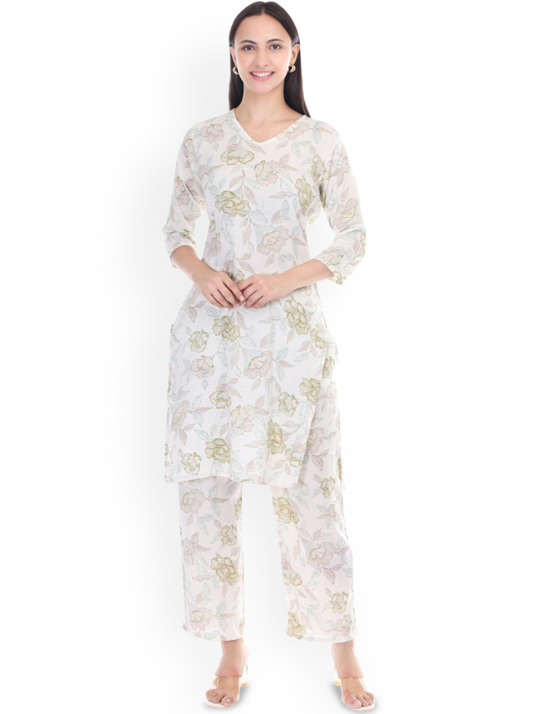Pearl N Vera Floral Printed Kurta with Trouser