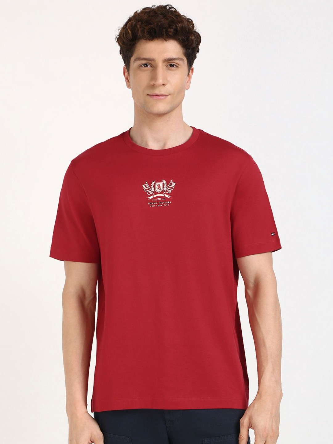 Tommy Hilfiger Men Graphic Printed Round Neck Cotton T-shirt