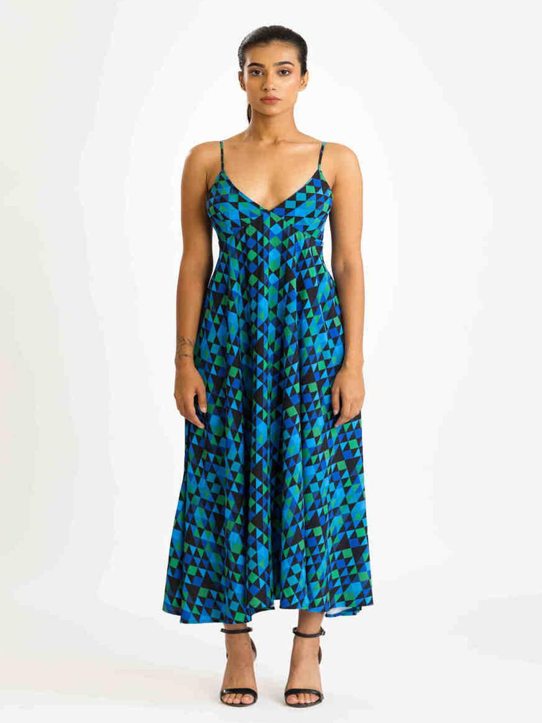 Past Modern Women Printed Empire Midi Dress