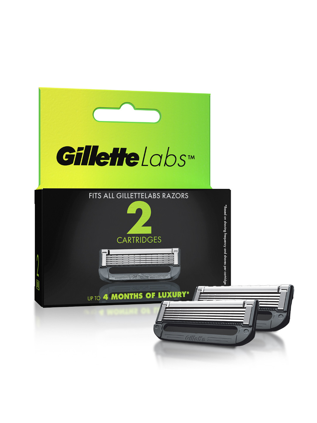 Gillette Pack of 2 Labs Shaving Cartridges Blades For Men