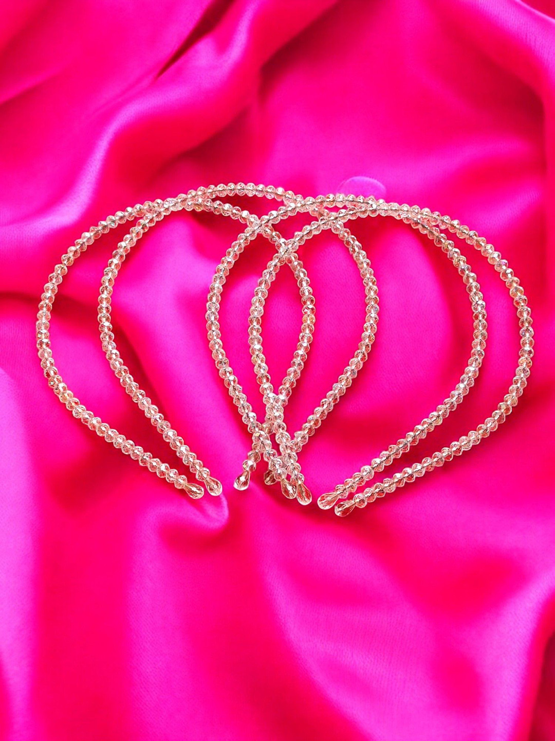 LYTIX Girls Set Of 4 Crystal Rhinestone Embellished Headbands