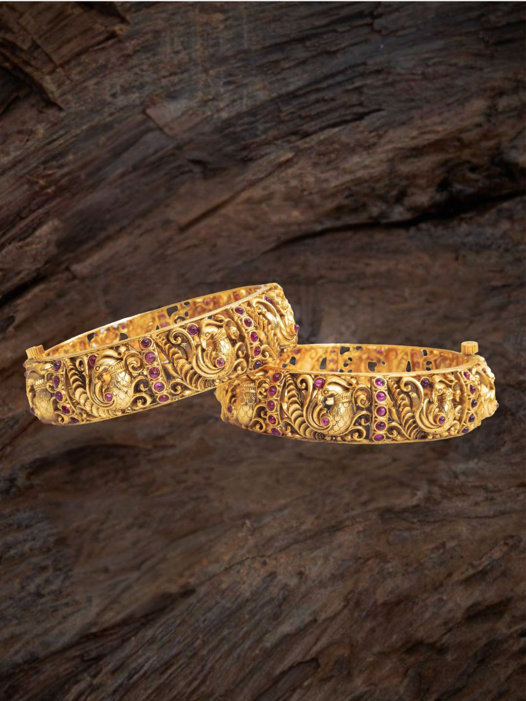 South Temple Jewellery Pack Of 2 Gold Plated Bangles