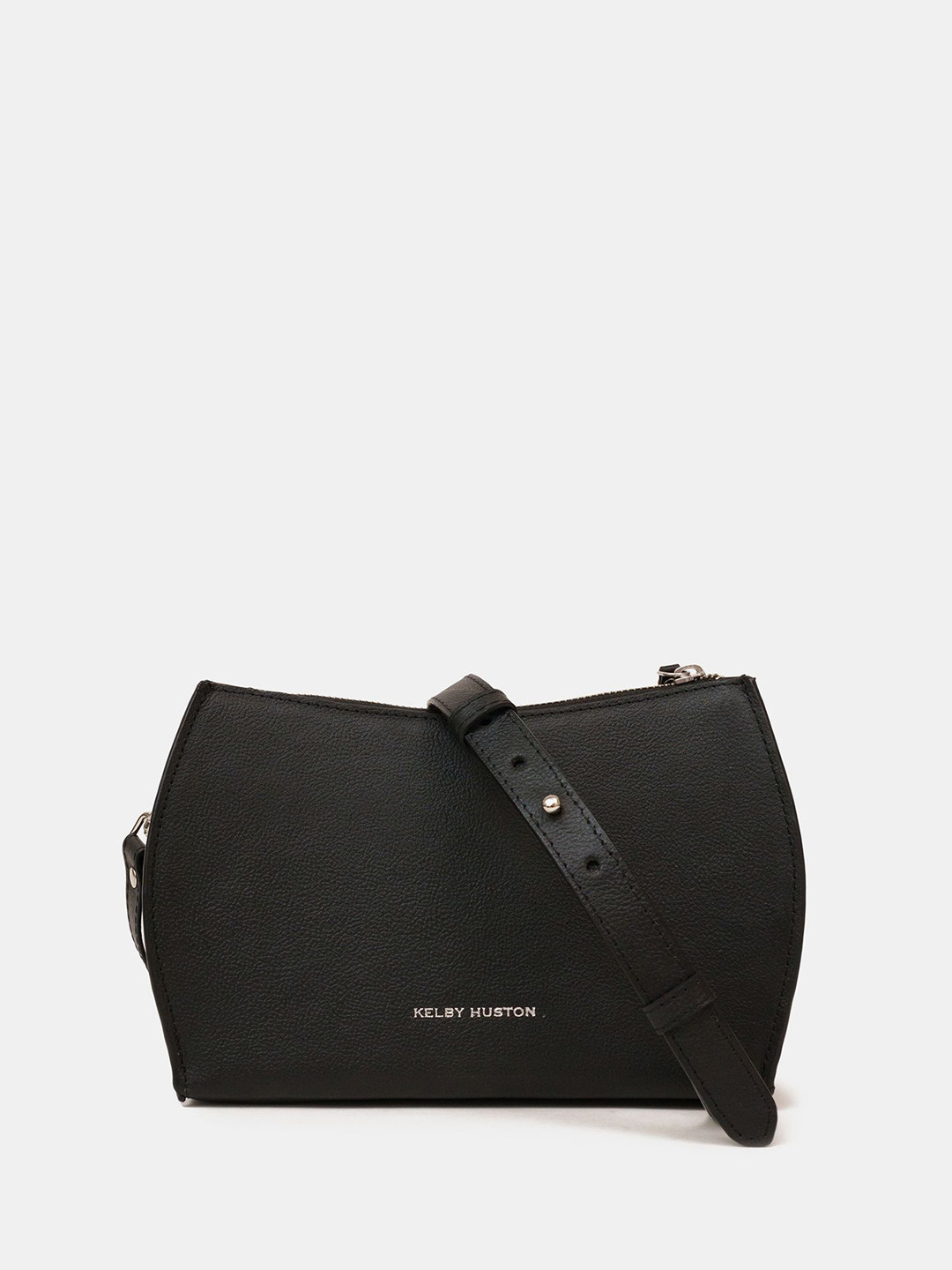KELBY HUSTON Textured Leather Structured Shoulder Bag with Tasselled