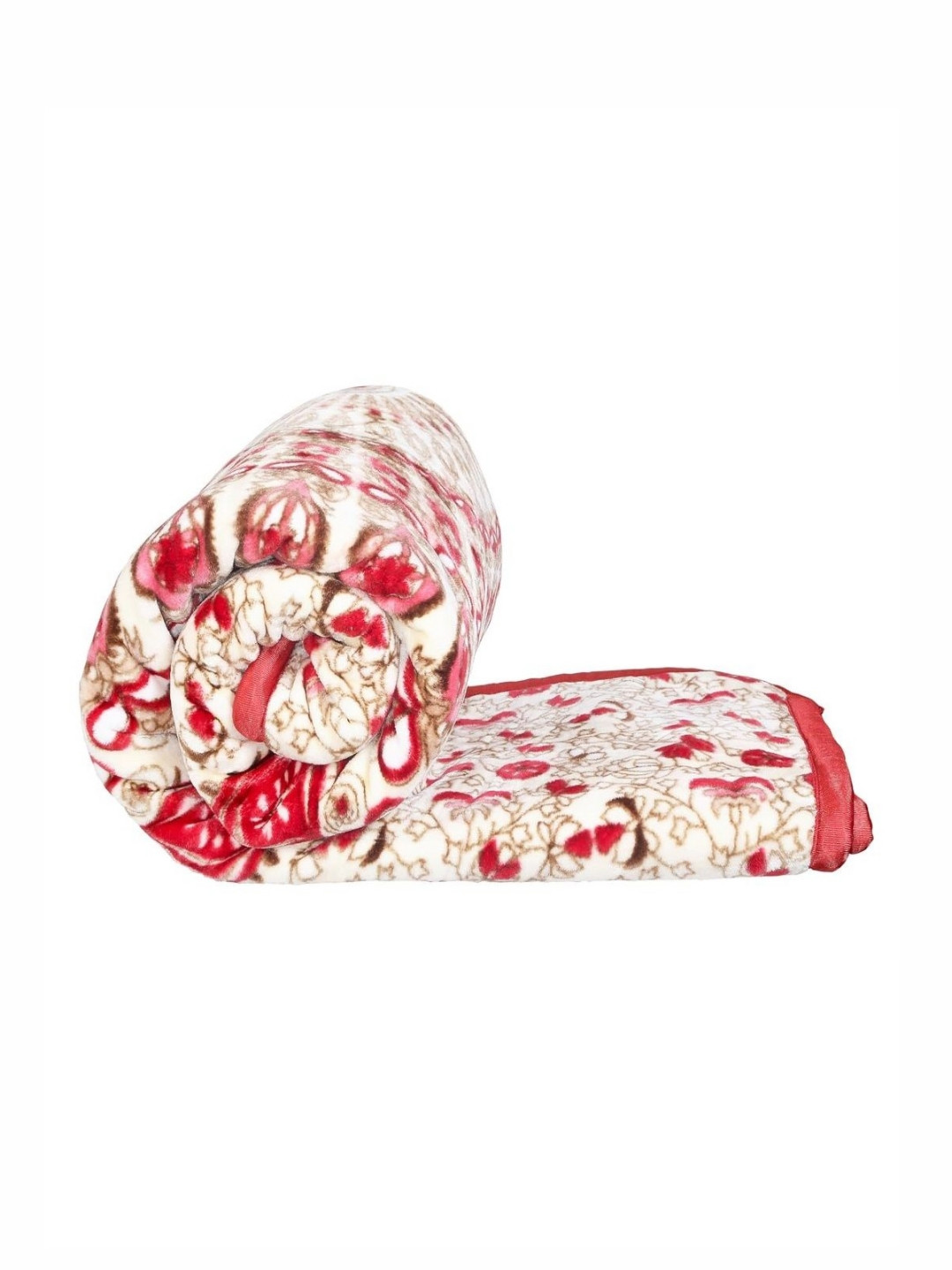 tundwal's Red & White Abstract Printed Heavy Winter Mink Double Bed Blanket