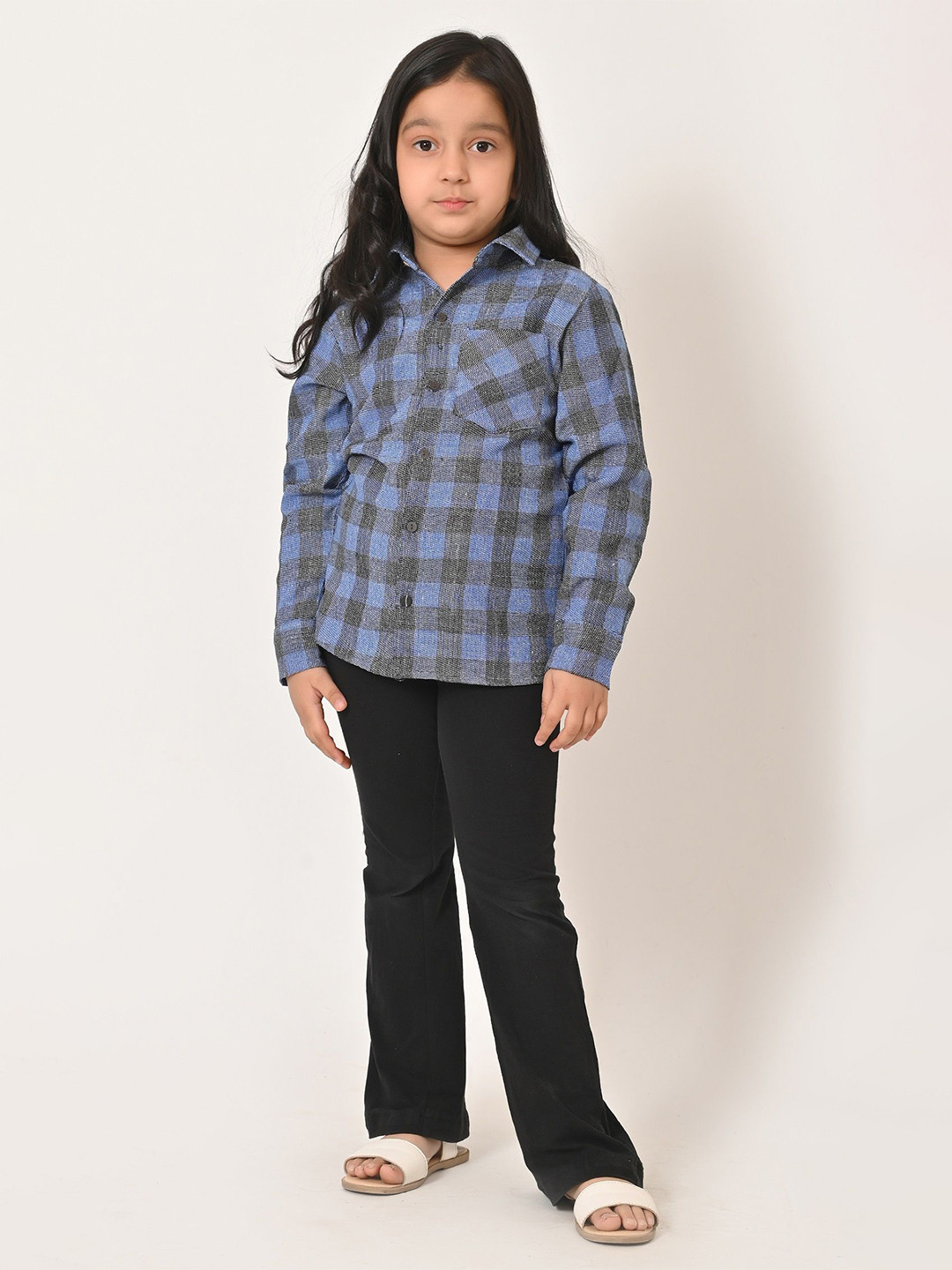 Megha Overseas Unisex Kids Buffalo Checks Opaque Checked Formal Shirt