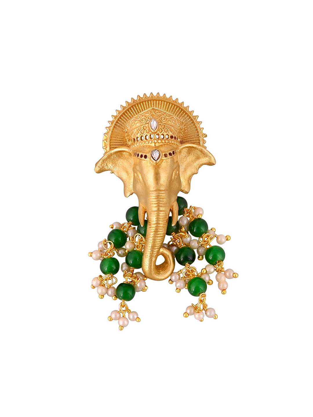 House of Pataudi Men Stone-Studded & Beaded Brooch