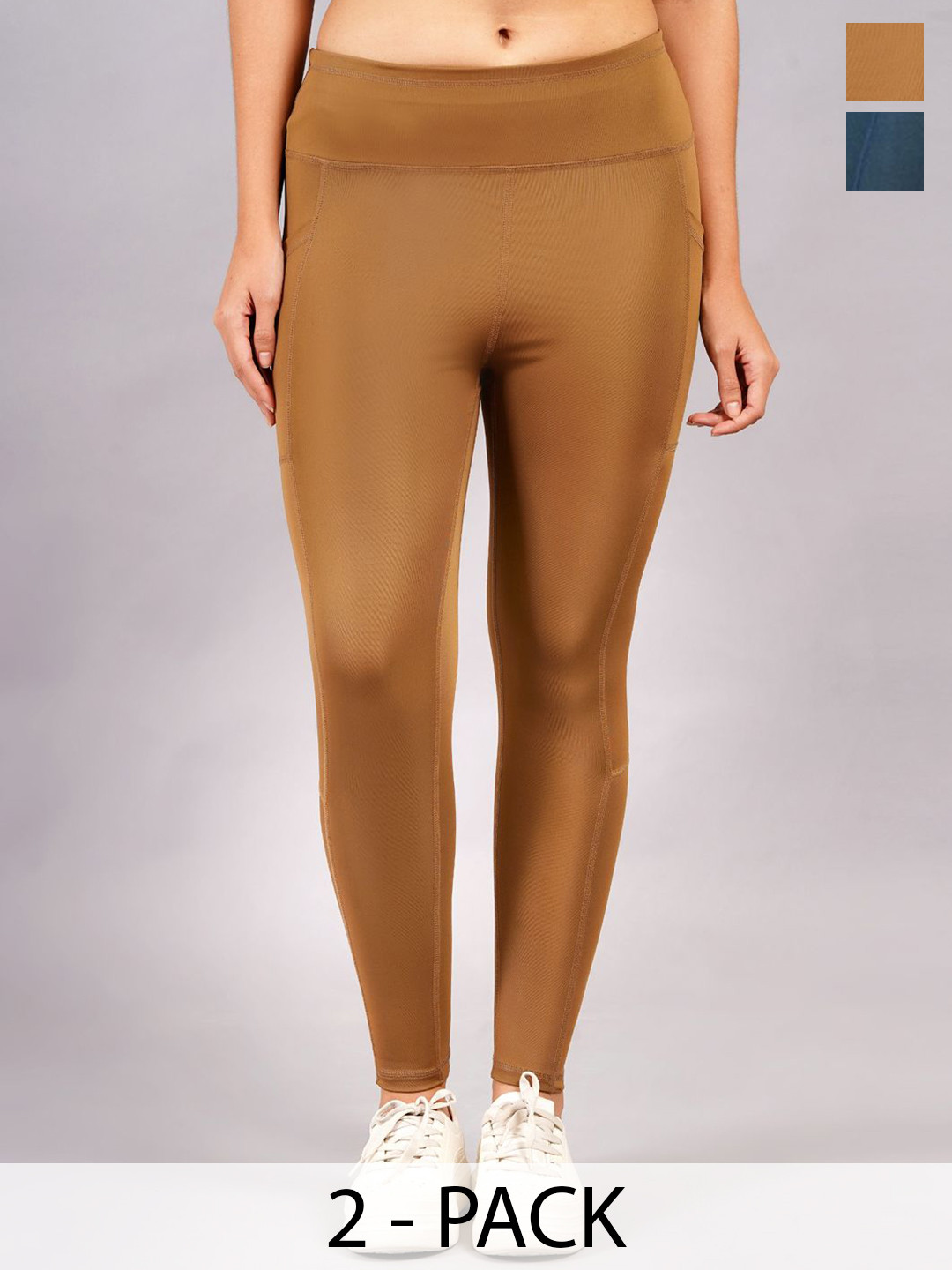 NEVER LOSE Pack Of 2 High-Rise Ankle-Length Tights