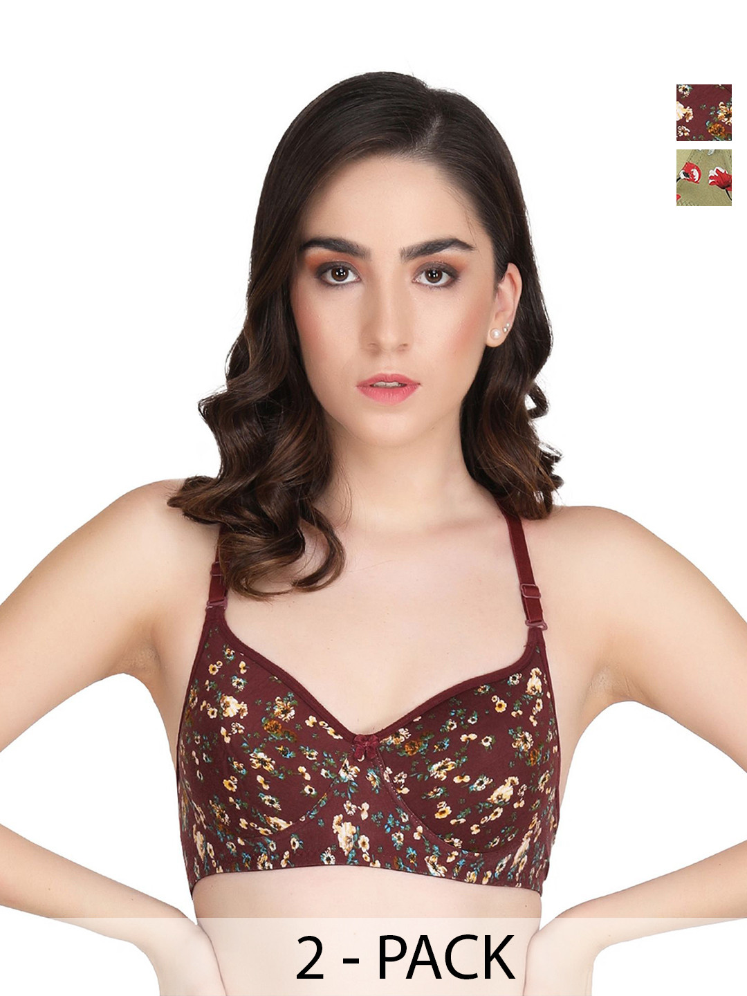 Liigne Floral Bra Full Coverage Lightly Padded pack of 2