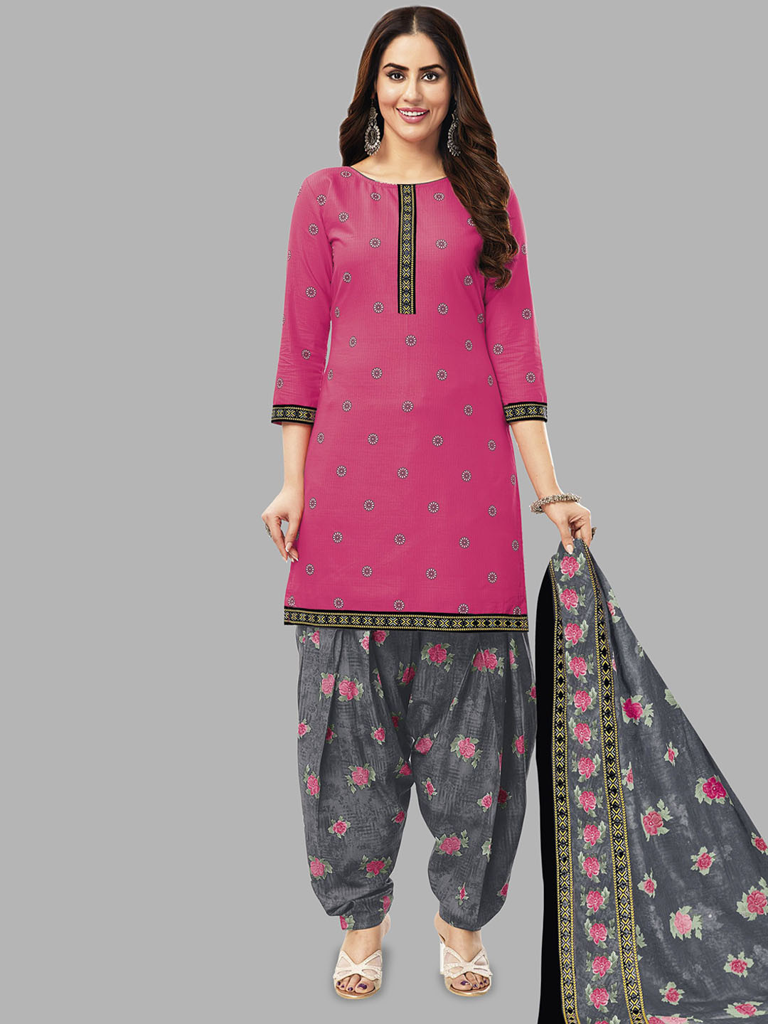 Simmu Printed Pure Cotton Unstitched Dress Material