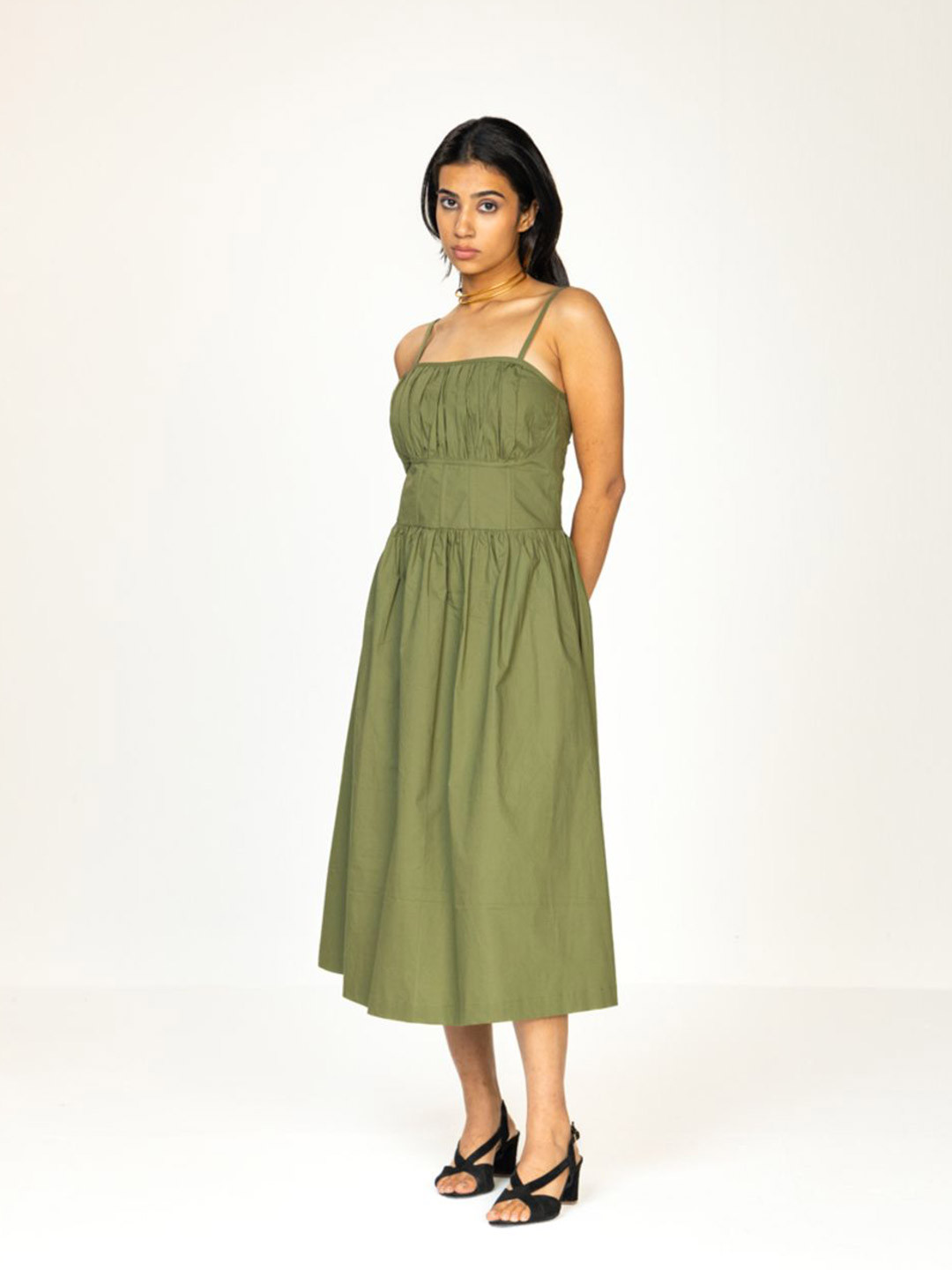 Past Modern Empire Midi Dress