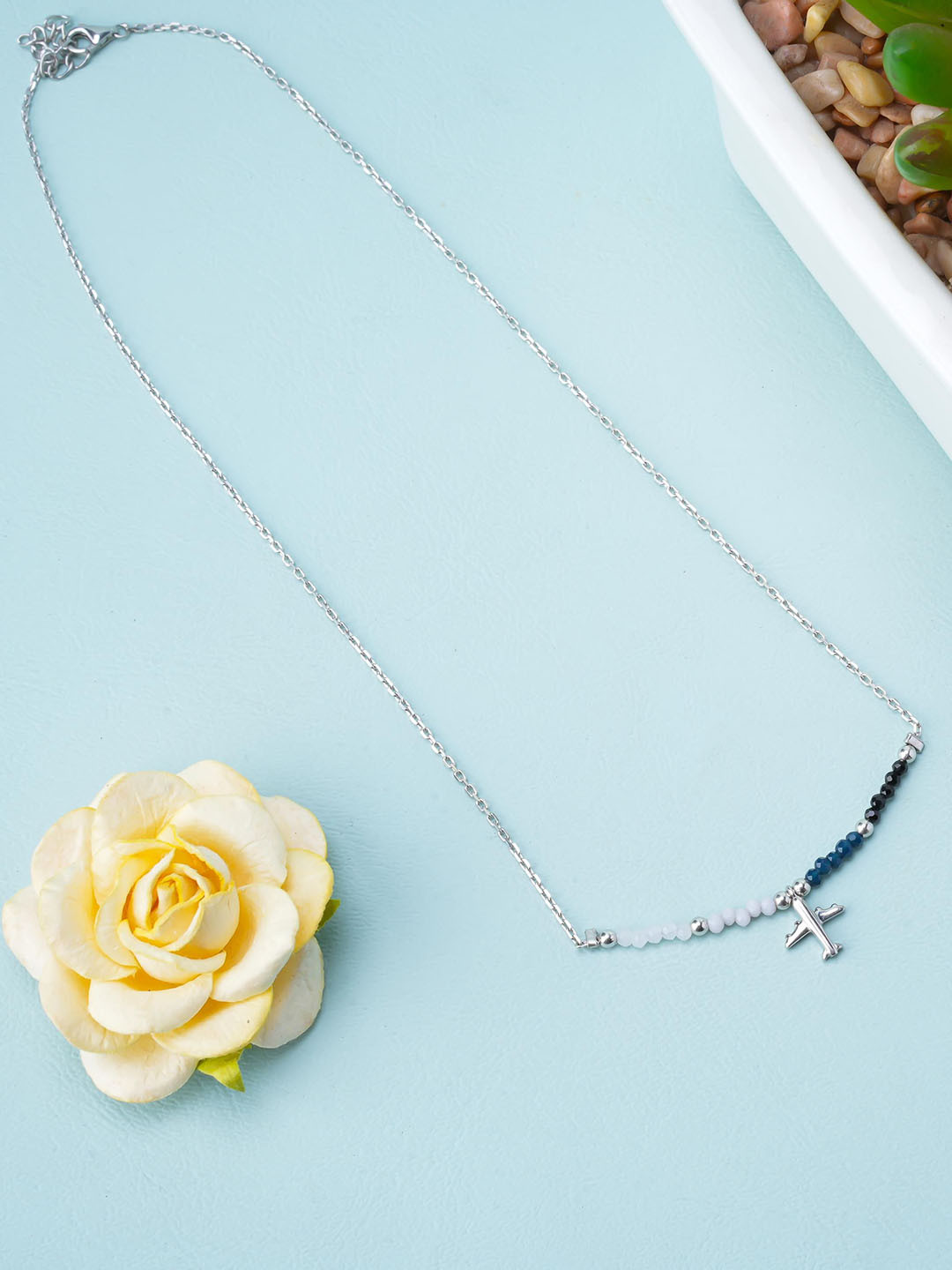 LIORA 925 Silver Jewellery Sterling Silver Rhodium-Plated Chain