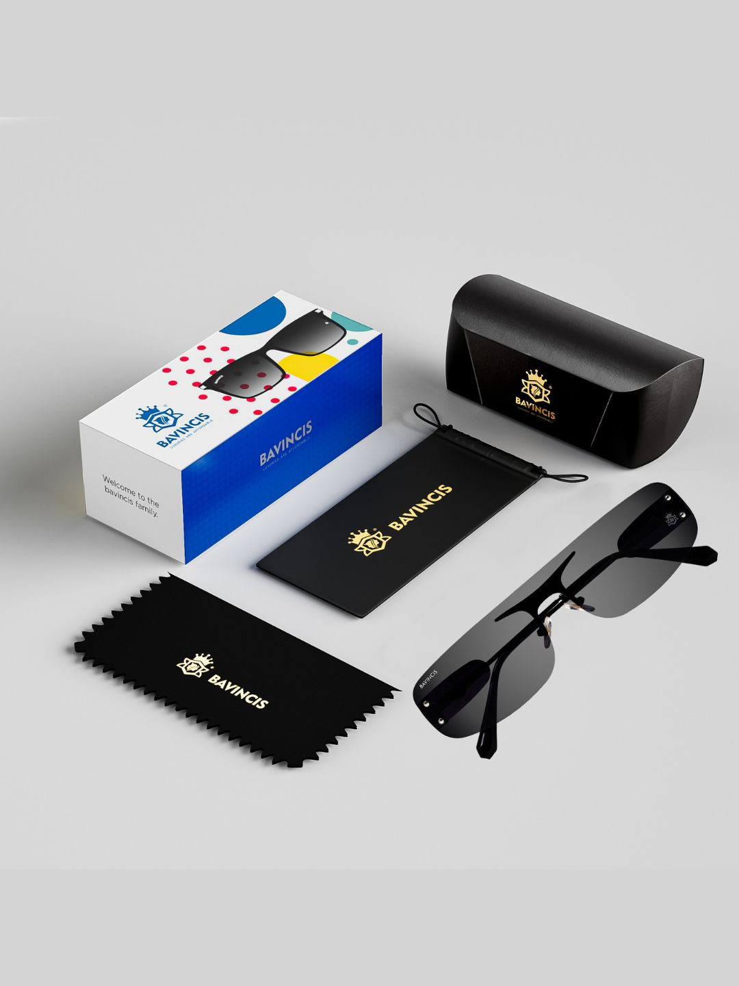 BAVINCIS Unisex Rectangle Sunglasses with UV Protected Lens Bayons-063