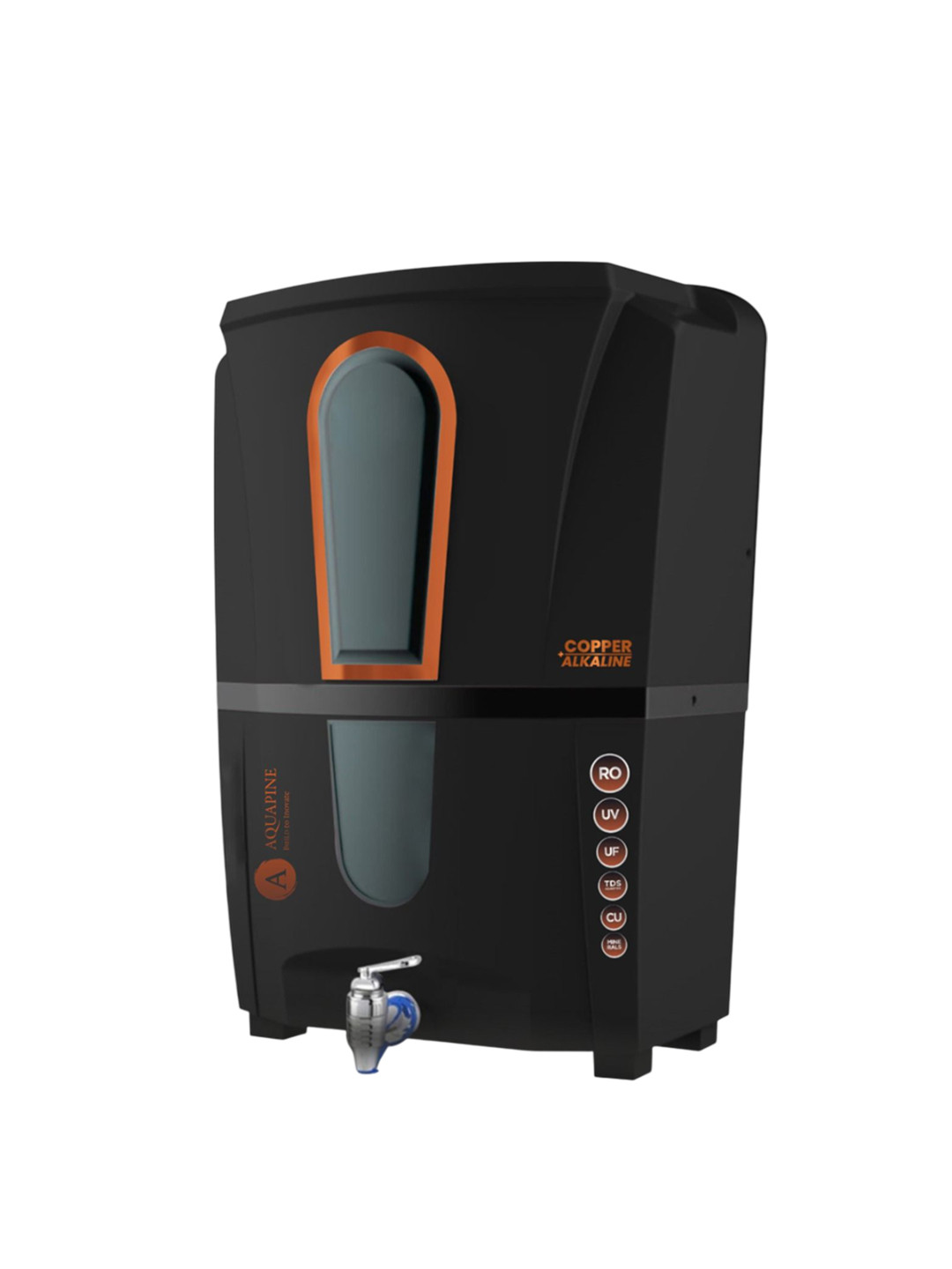 AQUAPINE  Black Compact Water Purifier - 12 L