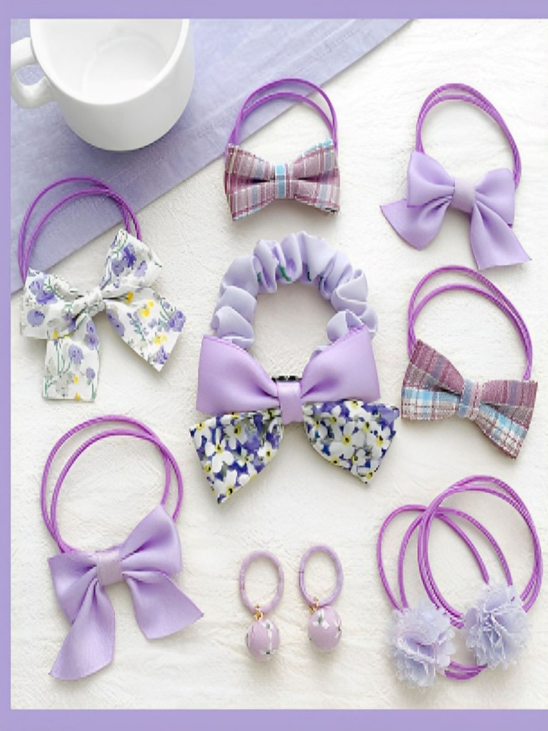 SYGA Girls 10-Piece Tie & Clip Hair Accessory Set