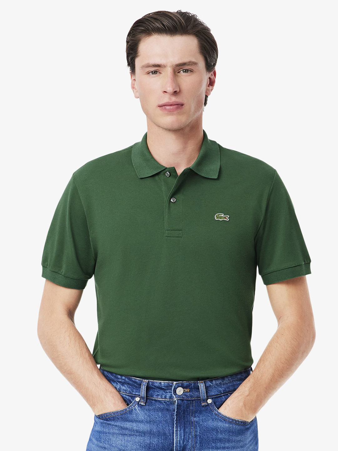 Lacoste Men Polo Collar Extended Sleeves Applique T-shirt