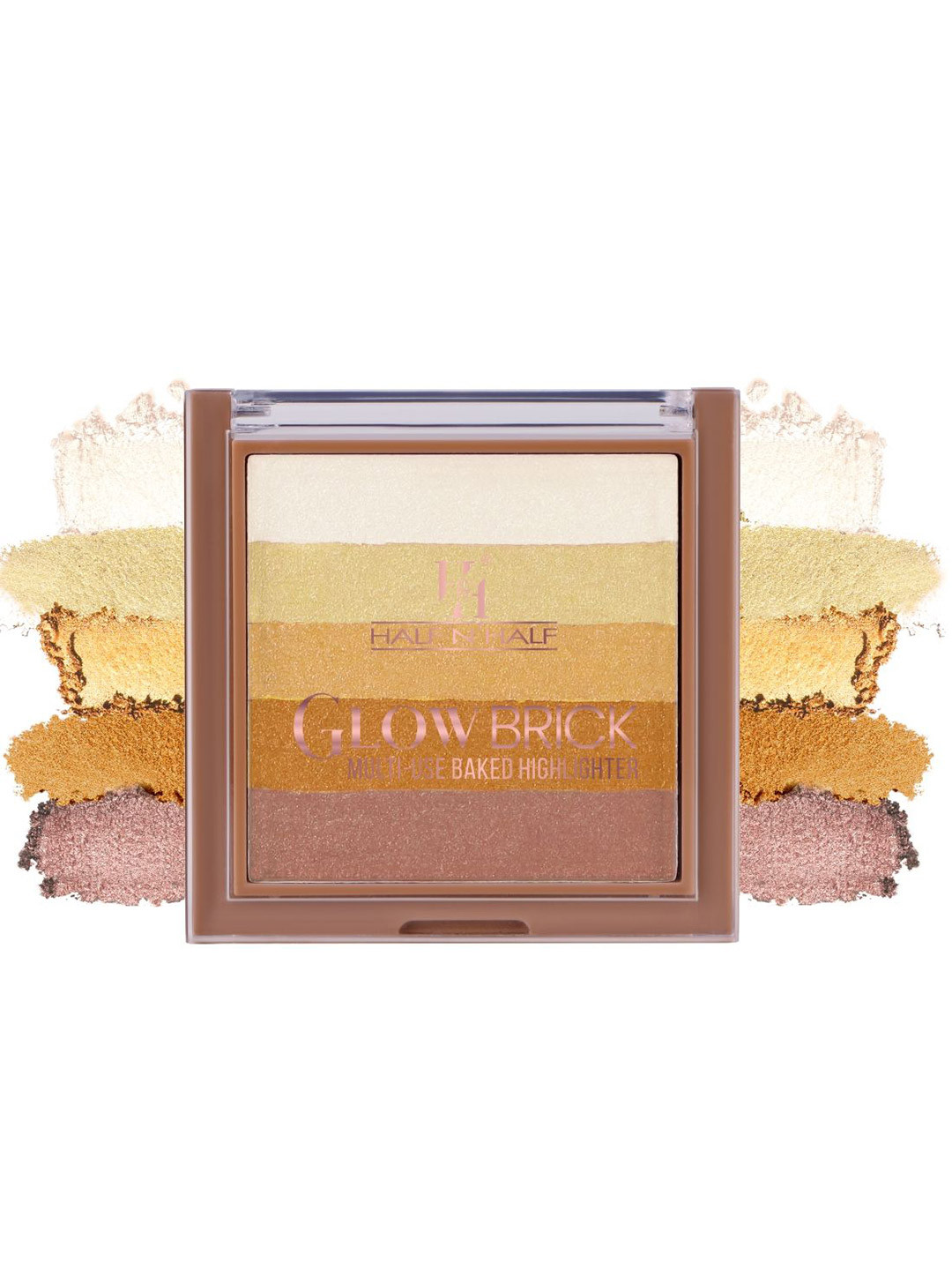 Half N Half Glow Brick Multi-Use Baked Highlighter- 7.5 g - Luminous Gold 05
