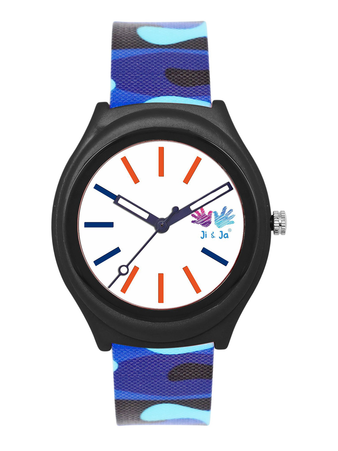 JI & JA Kids Printed Dial & Textured Straps Analogue Watch JJ114