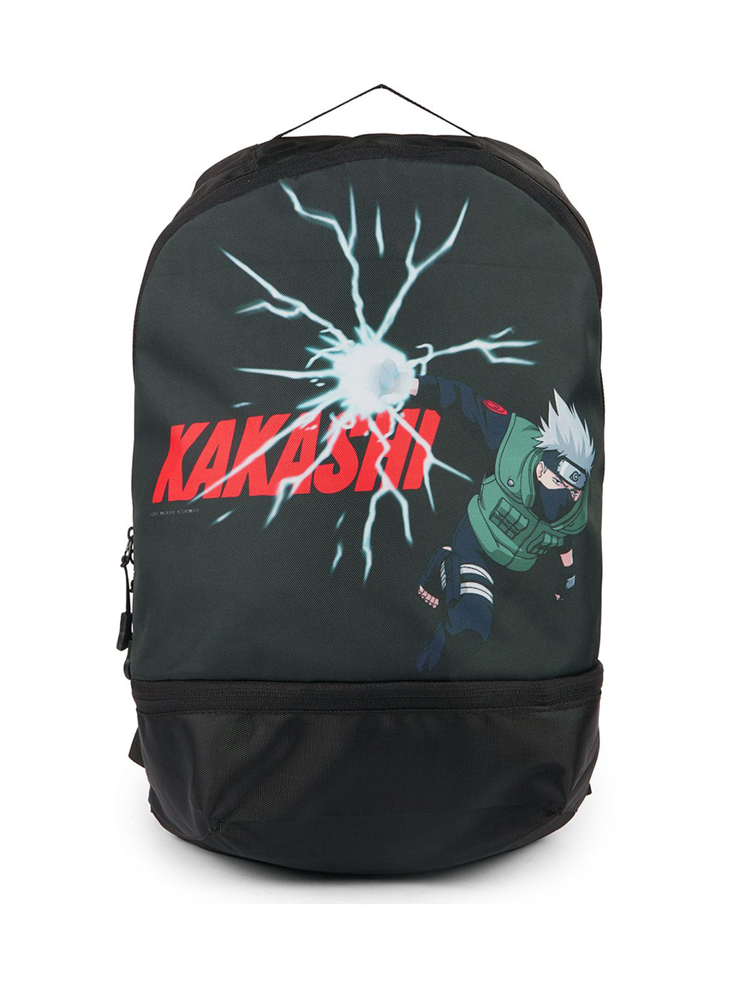 Bewakoof Official Naruto Merchandise Unisex Black Kakashi Printed Backpack